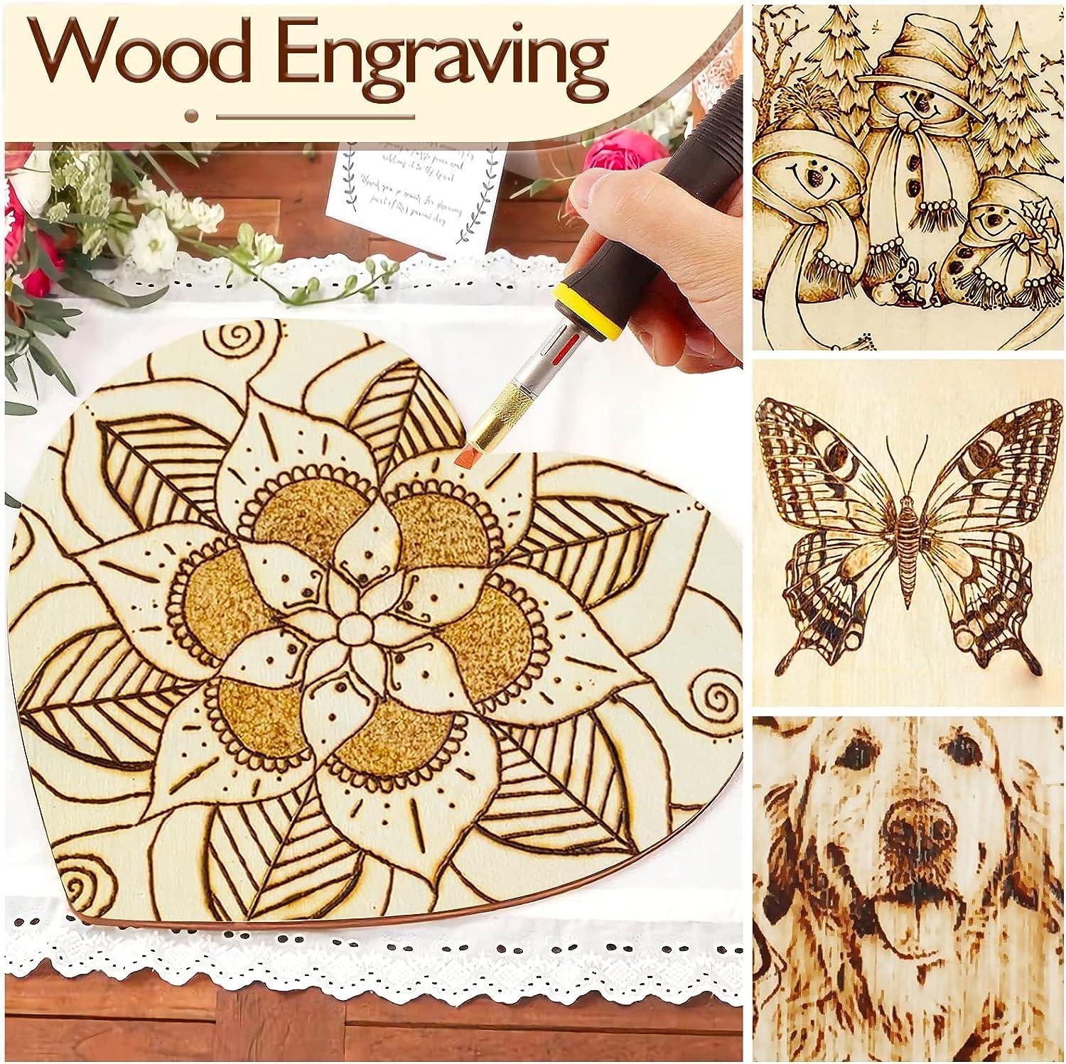 Haoser Heart MDF Pine Wood 1 inch -2.5 mm Thick Wood Hearts for Crafts, Unfinished Wooden Heart Cutouts, Heart Wood Slices Board for Resin Art, Mandala Art, Pyrography, Painting - Haoser