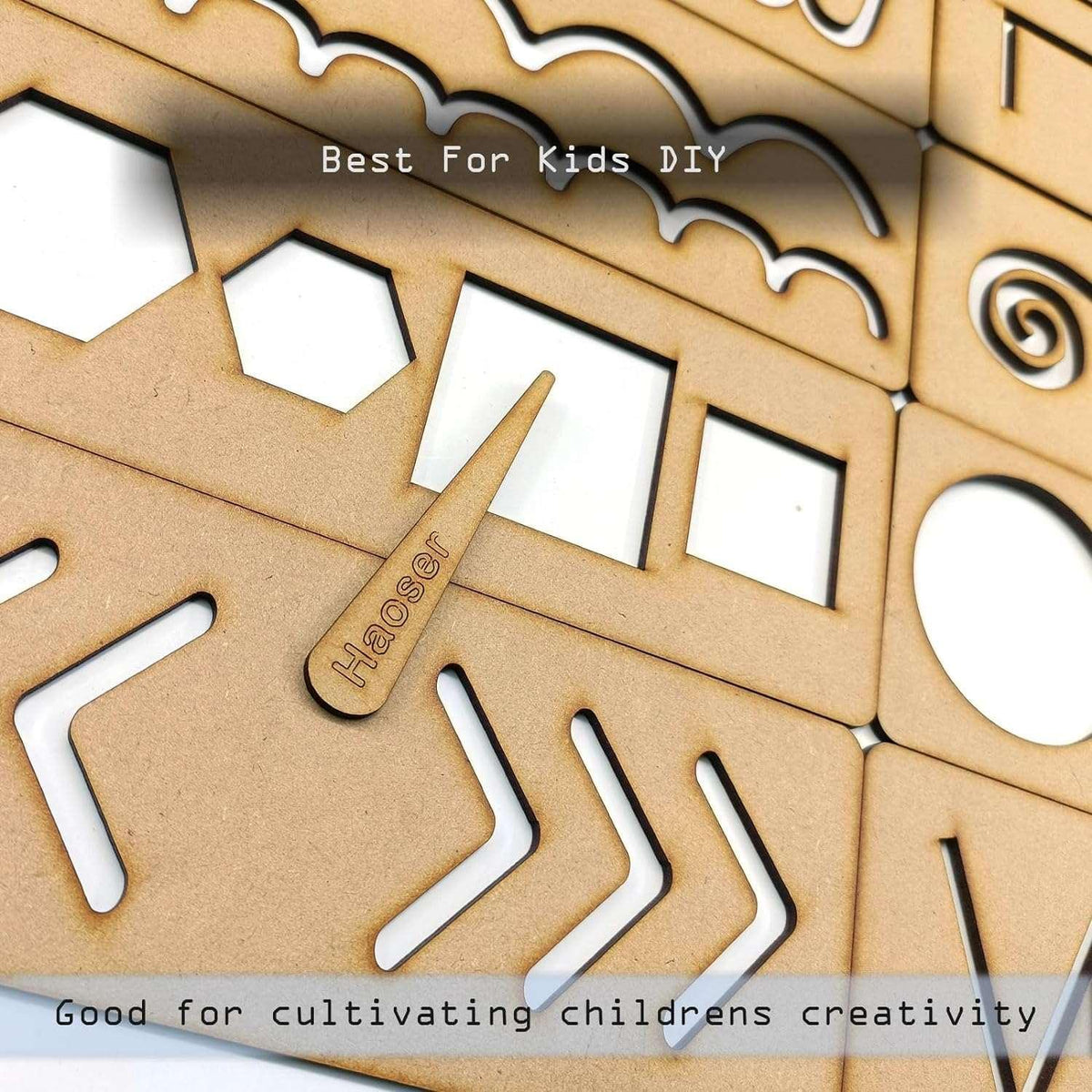 Haoser Wooden Line Tracing Board Prewriting Tracing Tiles a Set of 12 Tracing Tiles Montessori Learning Resources for Pre Writing Skills Development and Motor Skills Enhancement - Haoser