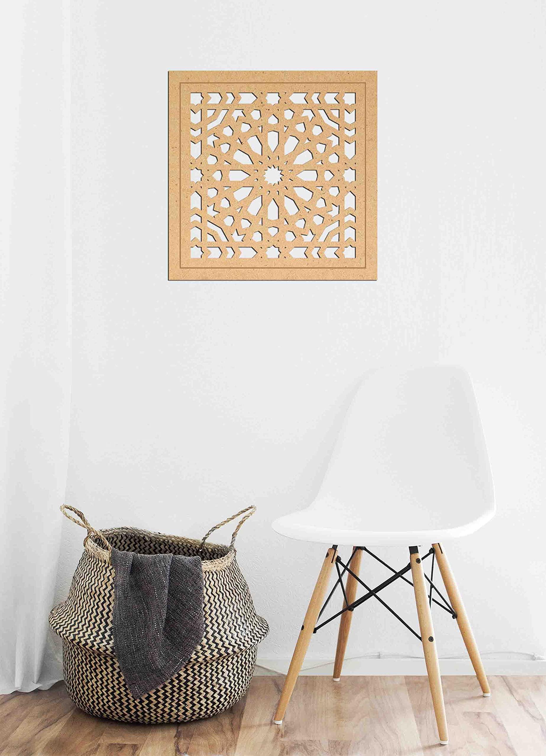 Haoser Birch Ply-3mm Wooden Panel for Room Divider/Partition, Wall Decor Pack of 1 Geometric Laser Cut Carved Panel  (Panle-13) - Haoser