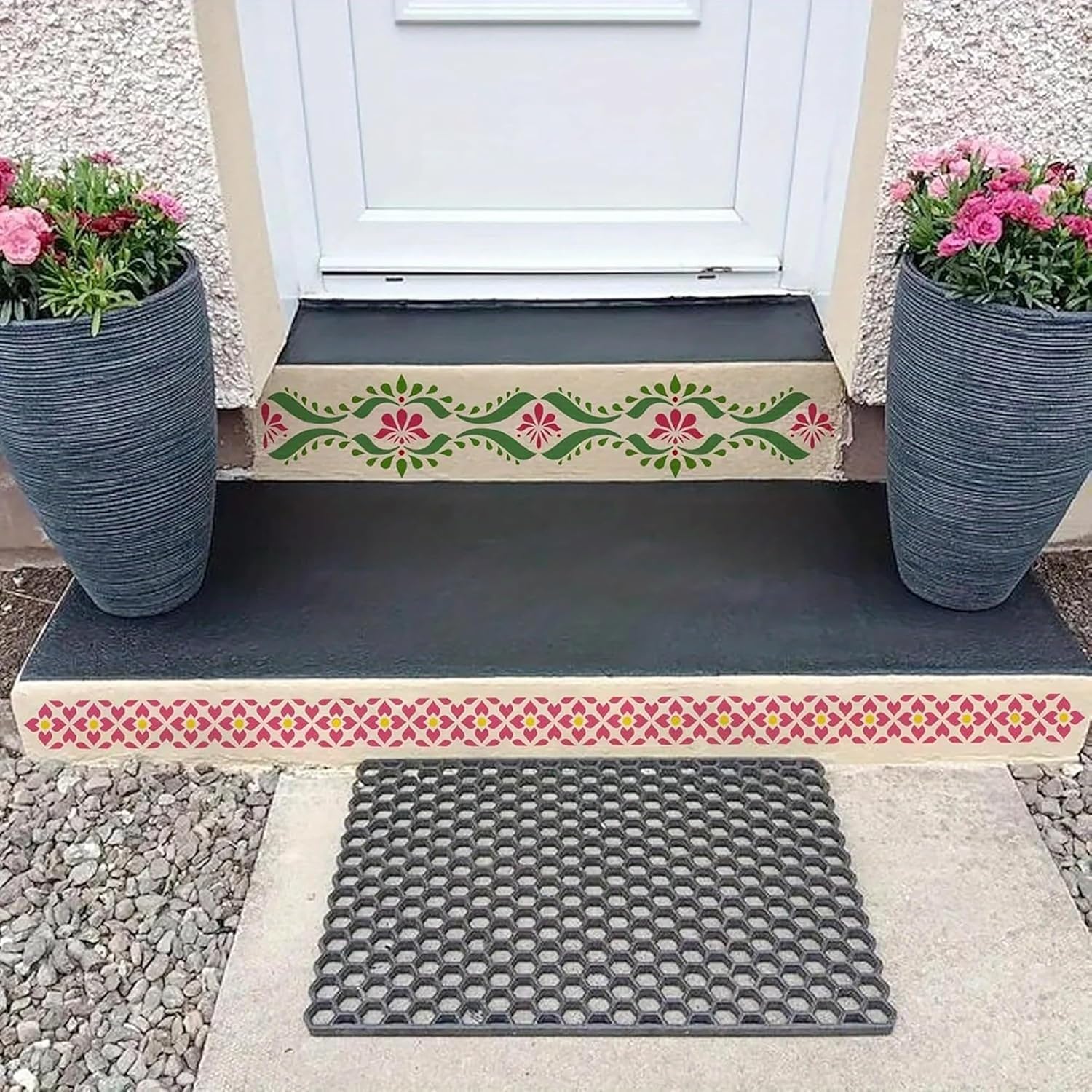 8 Pcs Border Stencils for Painting – Indian Inlay Reusable Plastic Stencil Templates for Wall, Table, Furniture