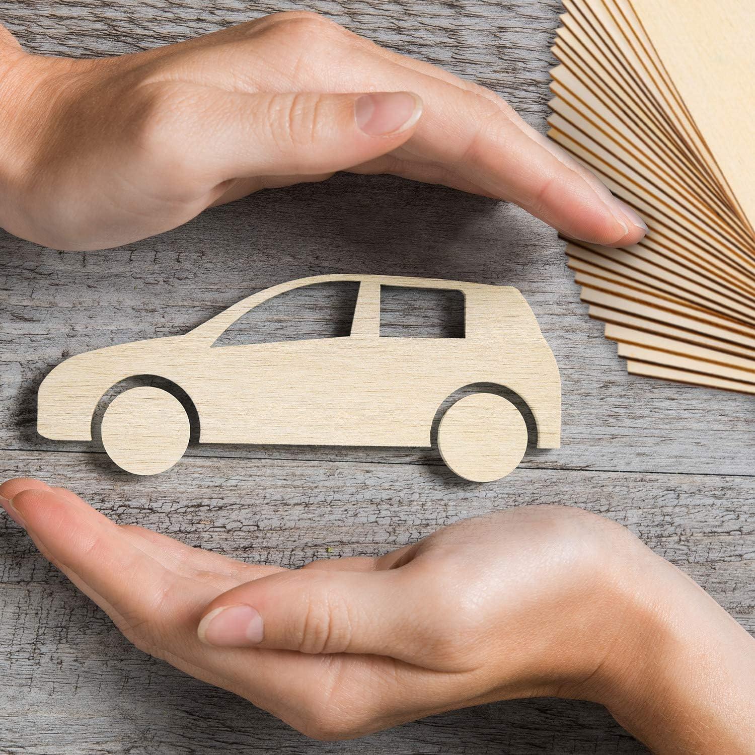 Haoser 42 Pieces 4 X 6 Inch Rectangle Unfinished Wood Pieces Blank Sharp Corners for DIY Craft Hand-Made Project and Home Decor - Haoser