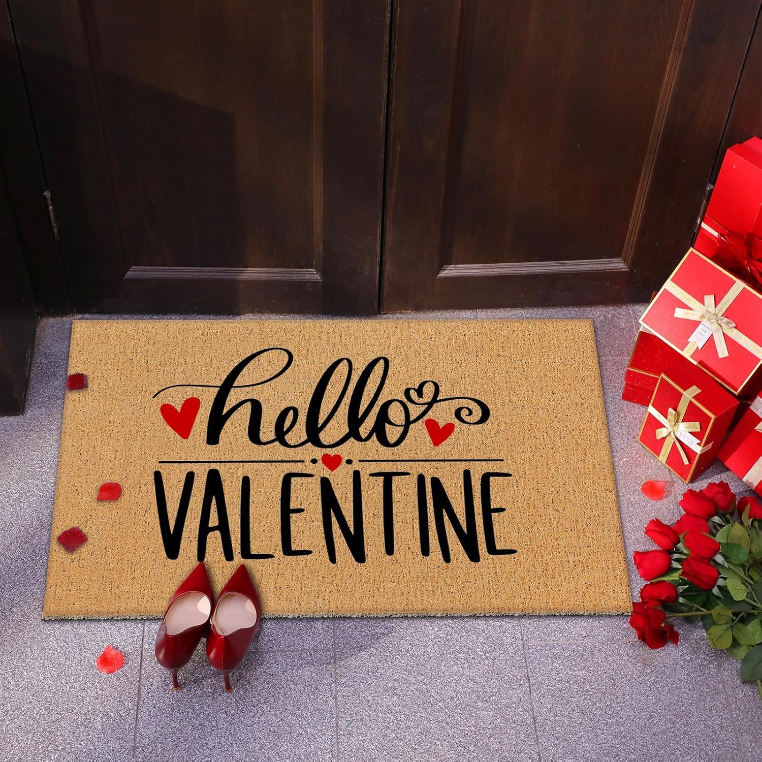 12 Pcs Large Valentine’s Day Stencils for Door Mats – Reusable Welcome Love & Heart Templates