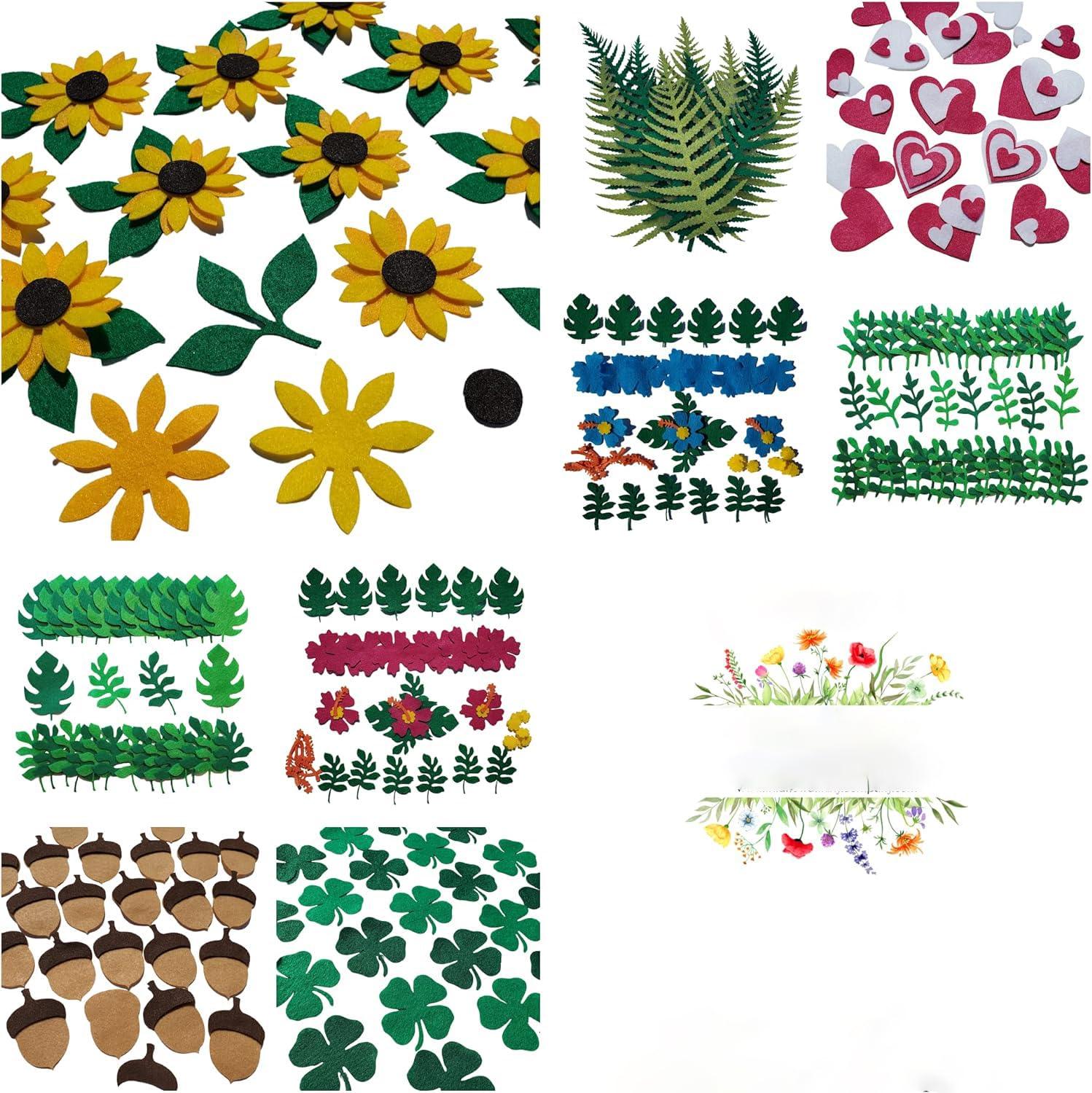 Haoser 32 Felt Palm Leaves | Pre-Cut Shapes for DIY Sewing Crafts | Die Cut Tropical Monstera Leaf Embellishment - Haoser