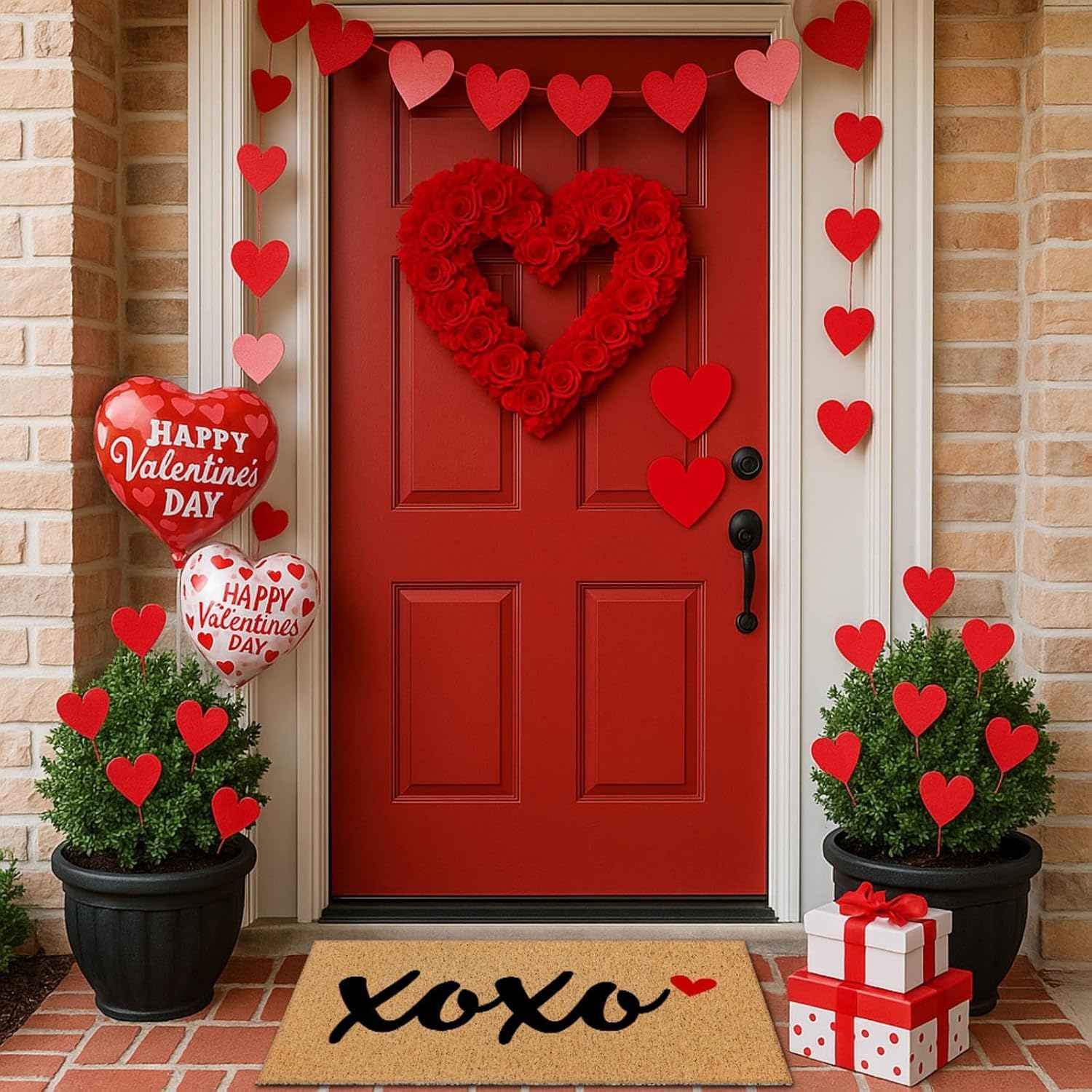 12 Pcs Large Valentine’s Day Stencils for Door Mats – Reusable Welcome Love & Heart Templates
