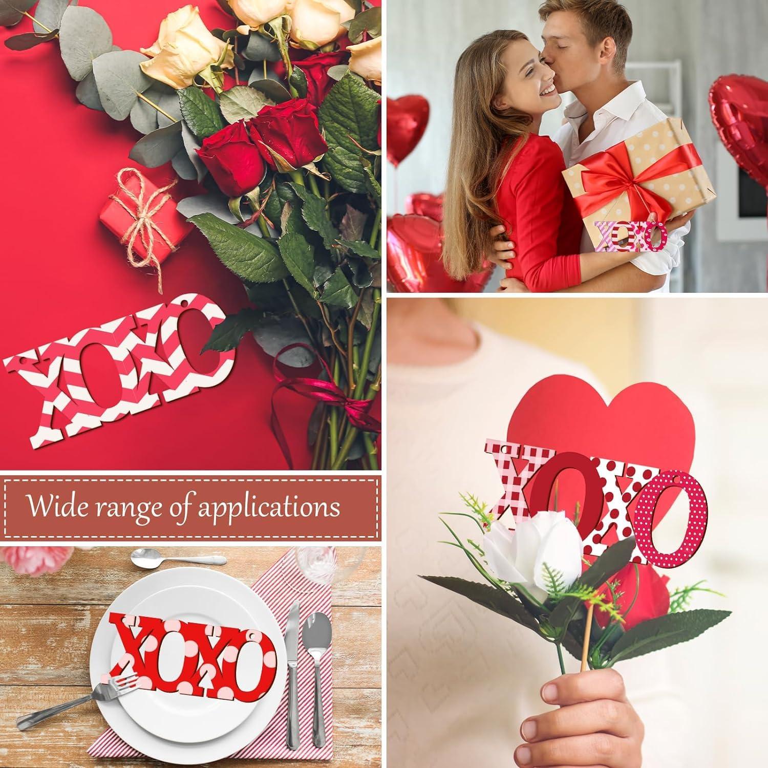 Curious Button 5 Pieces Unfinished Wooden XOXO Style Hanging Ornament for DIY Home Decoration, MDF Cutouts, Perfect Wooden Cutouts for Home Decor, Charming Wooden Hanging Ornaments (2.2x6.9IN) - Haoser