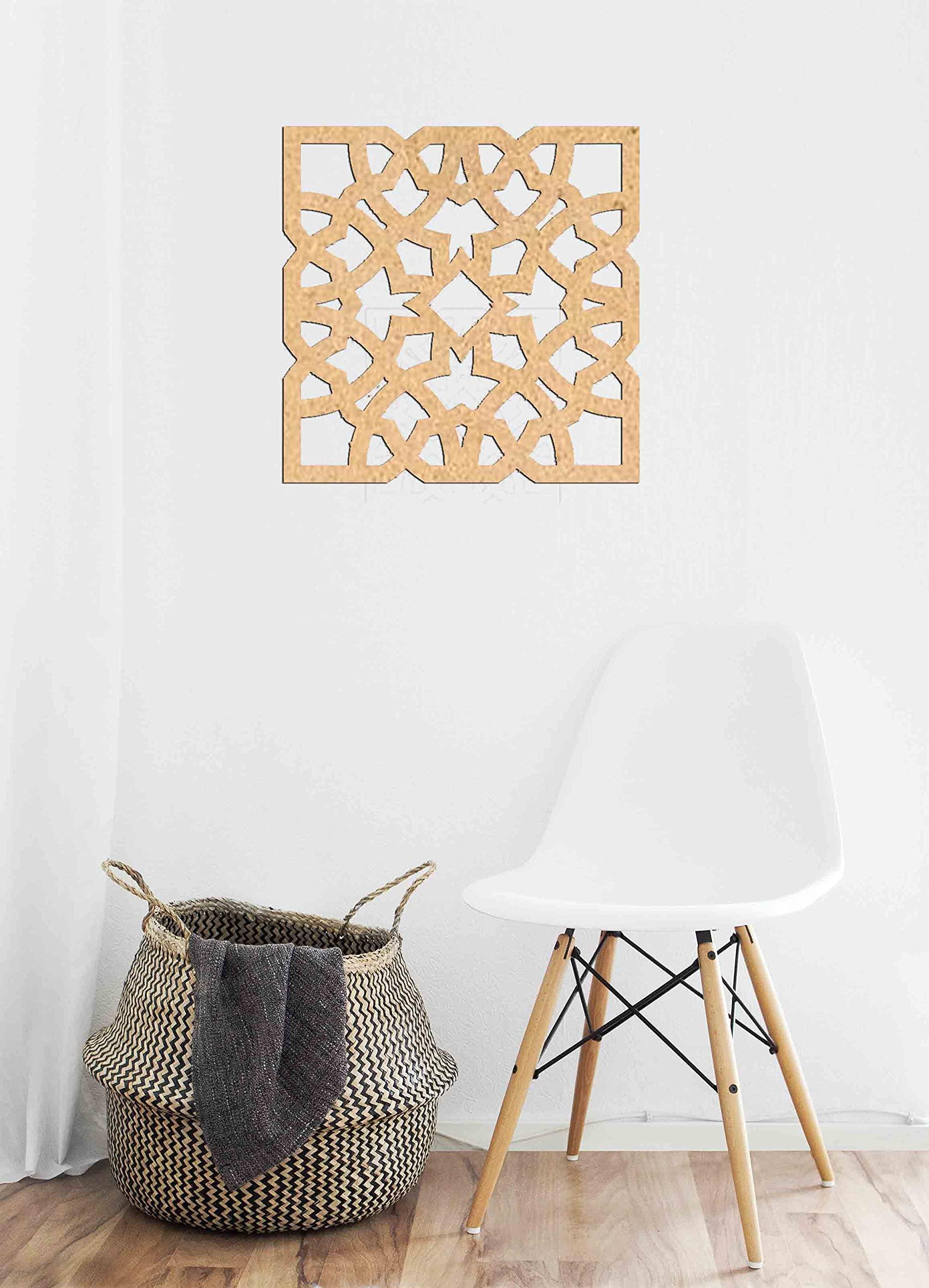 Haoser Birch Ply-3mm Wooden Panel for Room Divider/Partition, Wall Decor Pack of 1 Geometric Laser Cut Carved Panel  (Panle-9) - Haoser