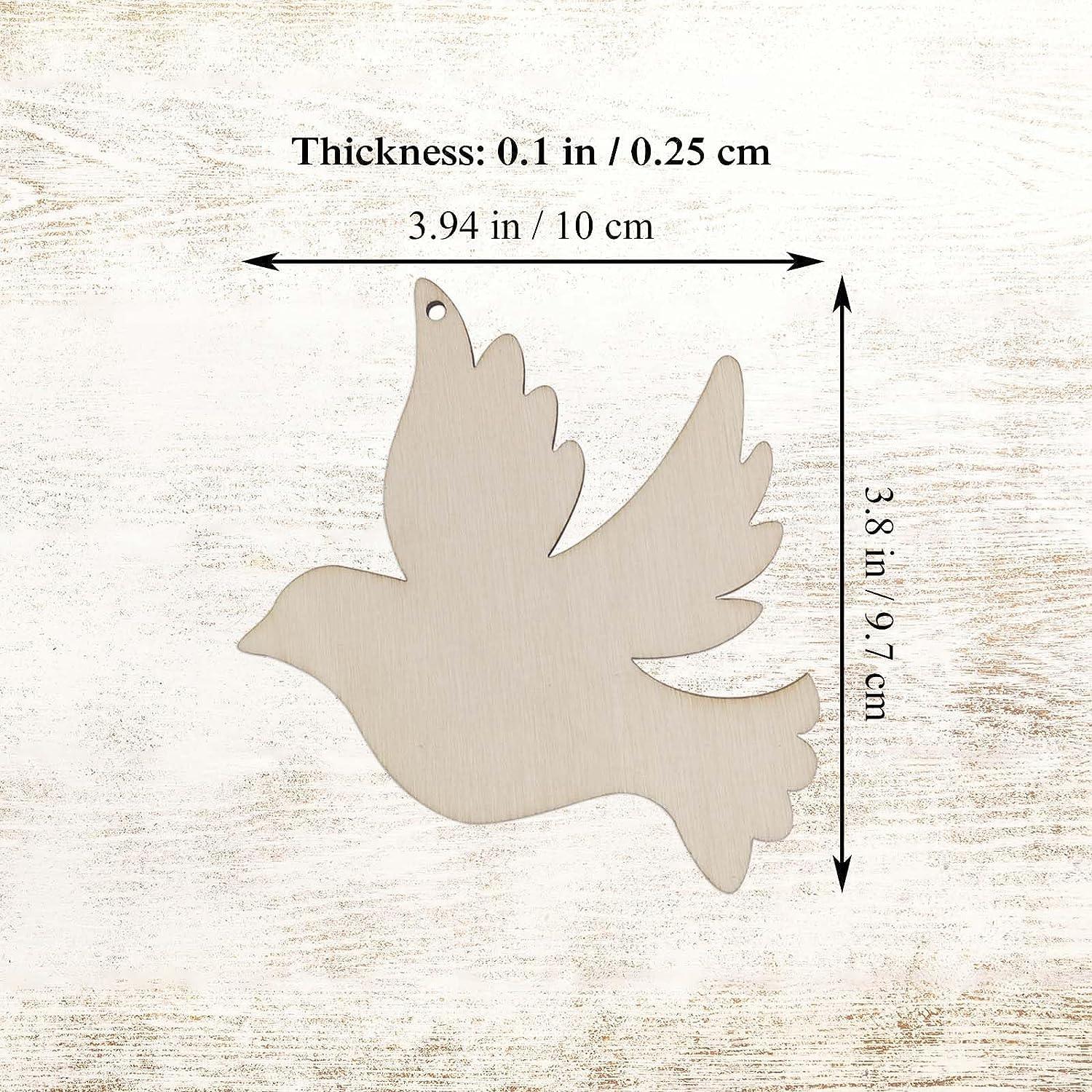 Haoser 20pcs Bird Wood Cutouts Crafts Wooden Dove Shaped Hanging Ornaments Twines Gift Tags for DIY Projects Wedding Birthday Christmas Party Decorations Birds Cutouts - Haoser