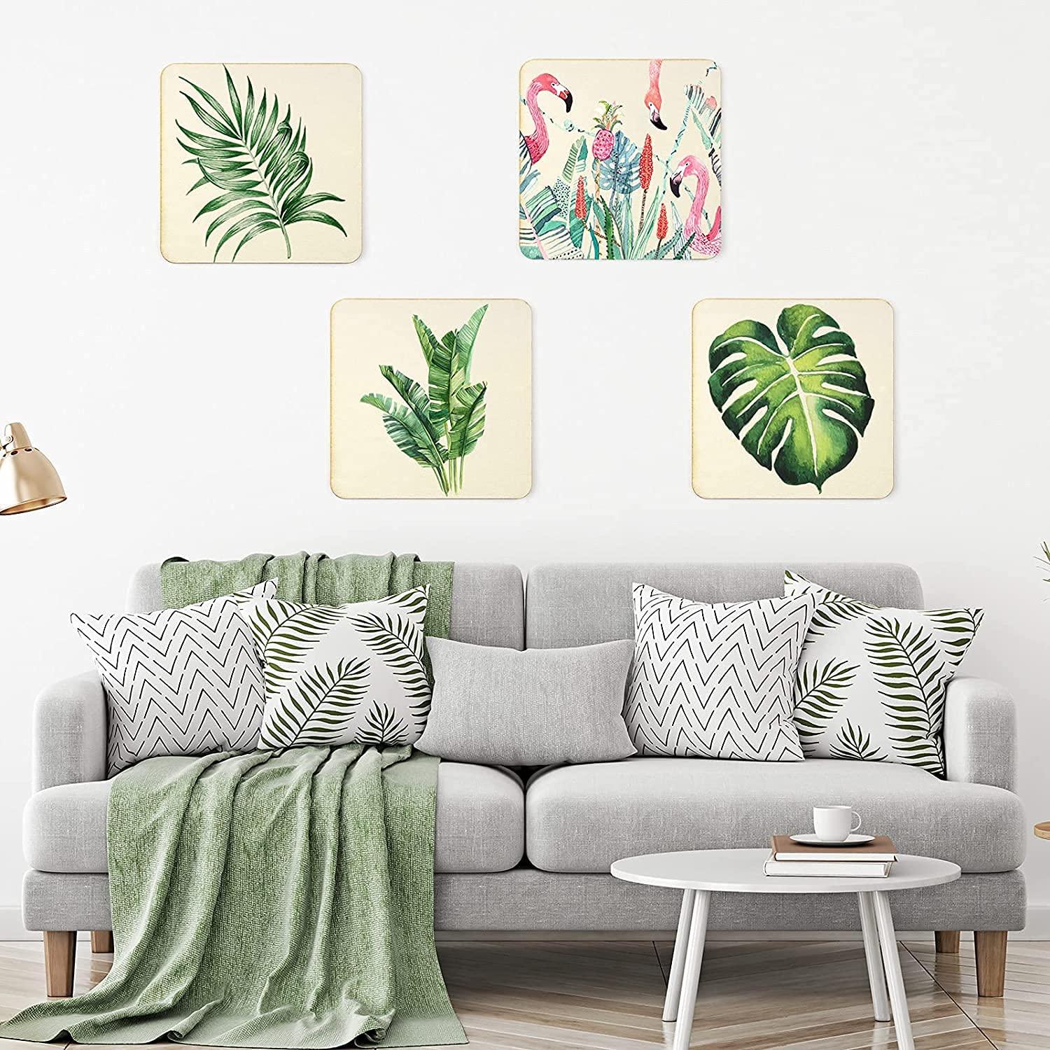 Haoser 20 Pieces 6 Inches Unfinished Wood Pieces Square Blank Round Corners Wooden Sheets for DIY Arts Craft Project - Haoser