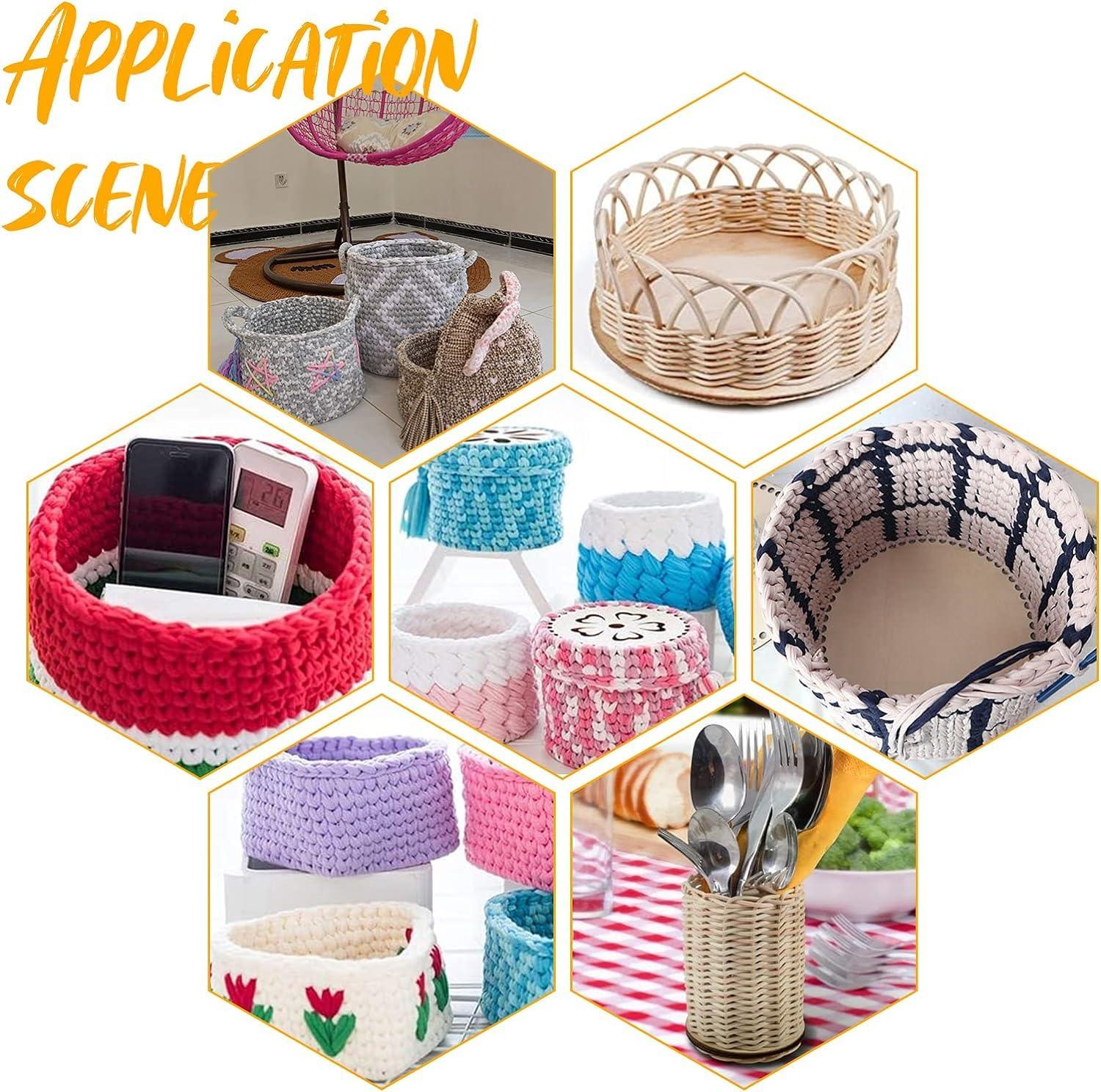 Haoser 2 Sizes Natural Wooden Basket Bottom, 7.8 5.9 Inch Circle Blank Crochet Basket Wood Base for DIY Basket Weaving Supplies Craft Making Home Decoration, Crochet Basket Wood Base. - Haoser