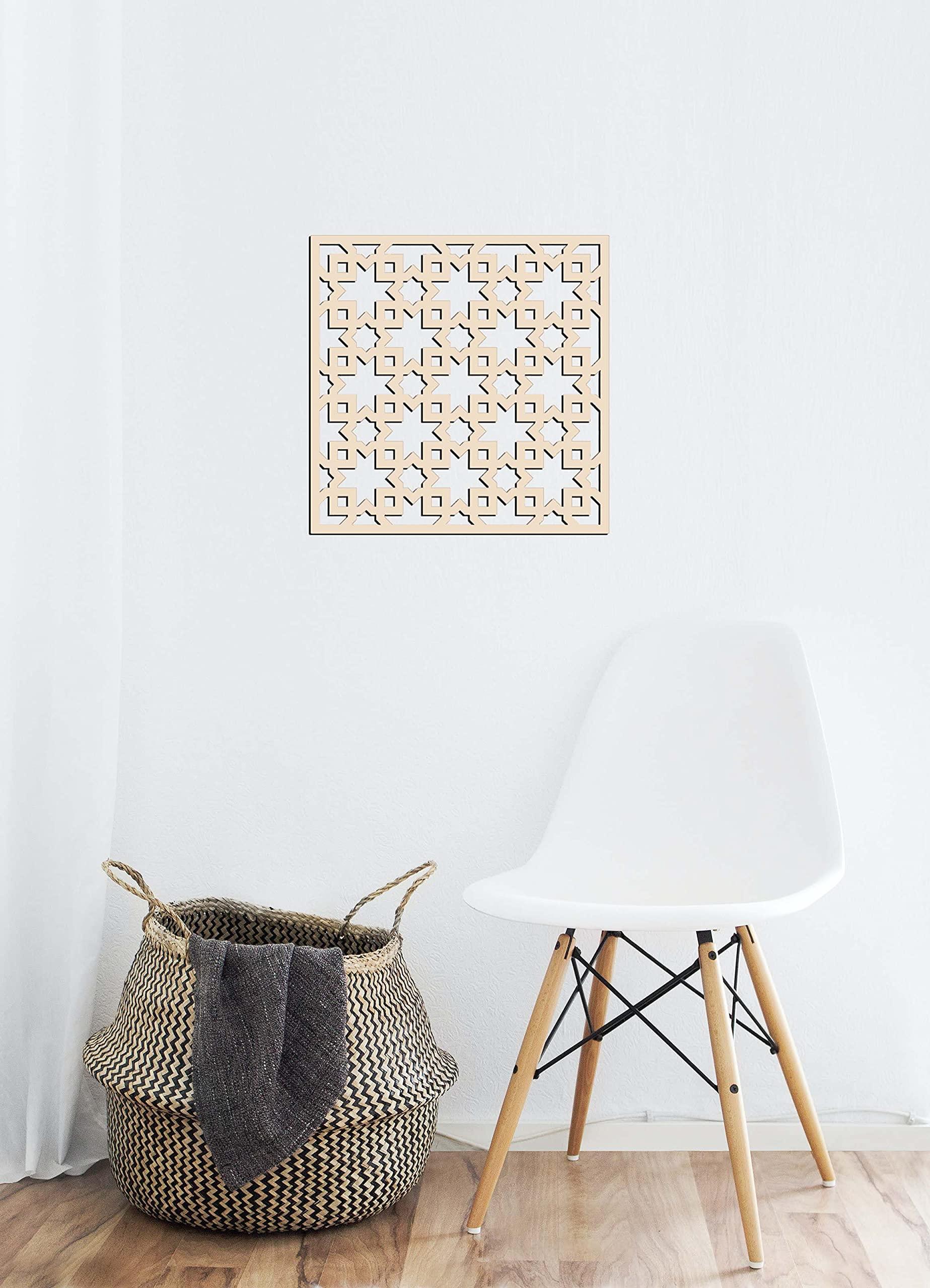 Haoser Wall Hanging Wooden Carved Panel for Room Partition, Cabinet Doors, Windows (Square Panel-2) - Haoser