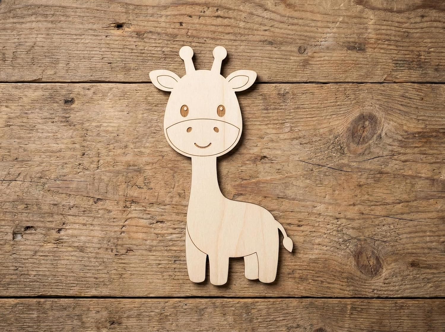 Wooden Giraffe Cutouts for DIY Craft & Nursery Decor | 5 Inch Animal Shapes