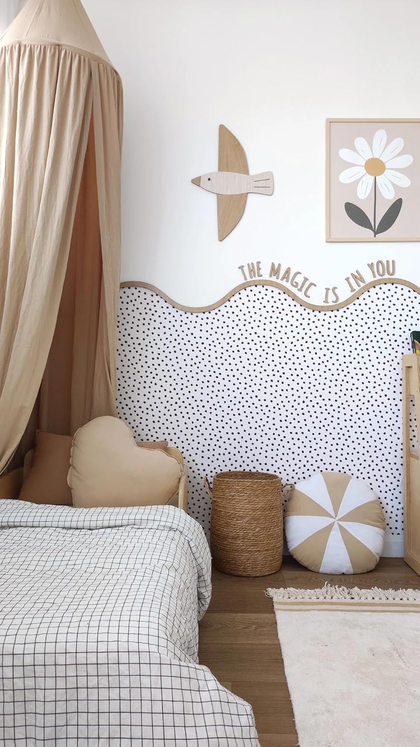 Pack of 5 Wooden Wavy Wall Molding – 56x14 CM