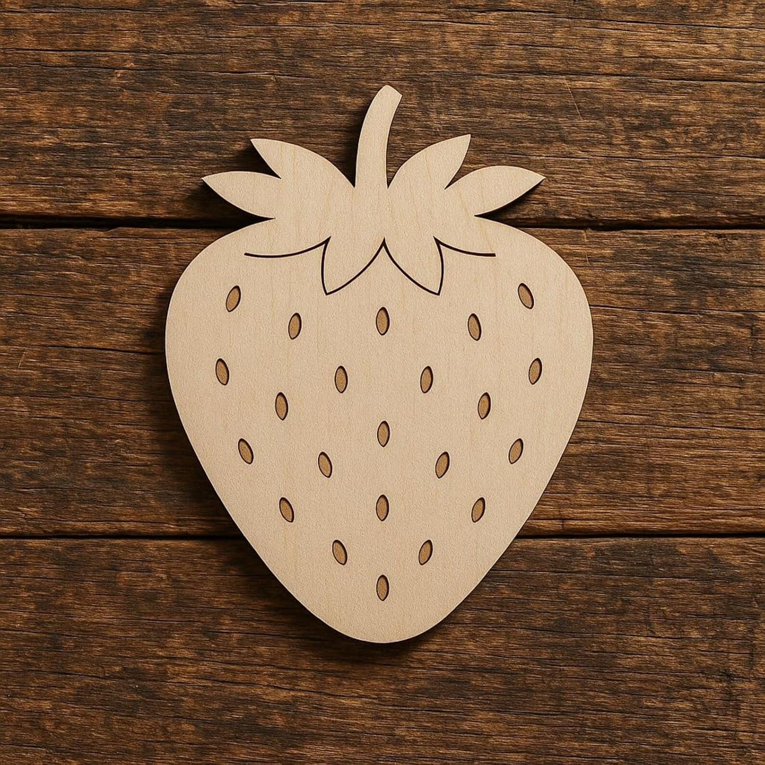 10 Pcs Strawberry Wooden Craft Blanks | 4 Inch MDF Strawberry Cutouts | DIY Fruit Craft Shapes for Painting