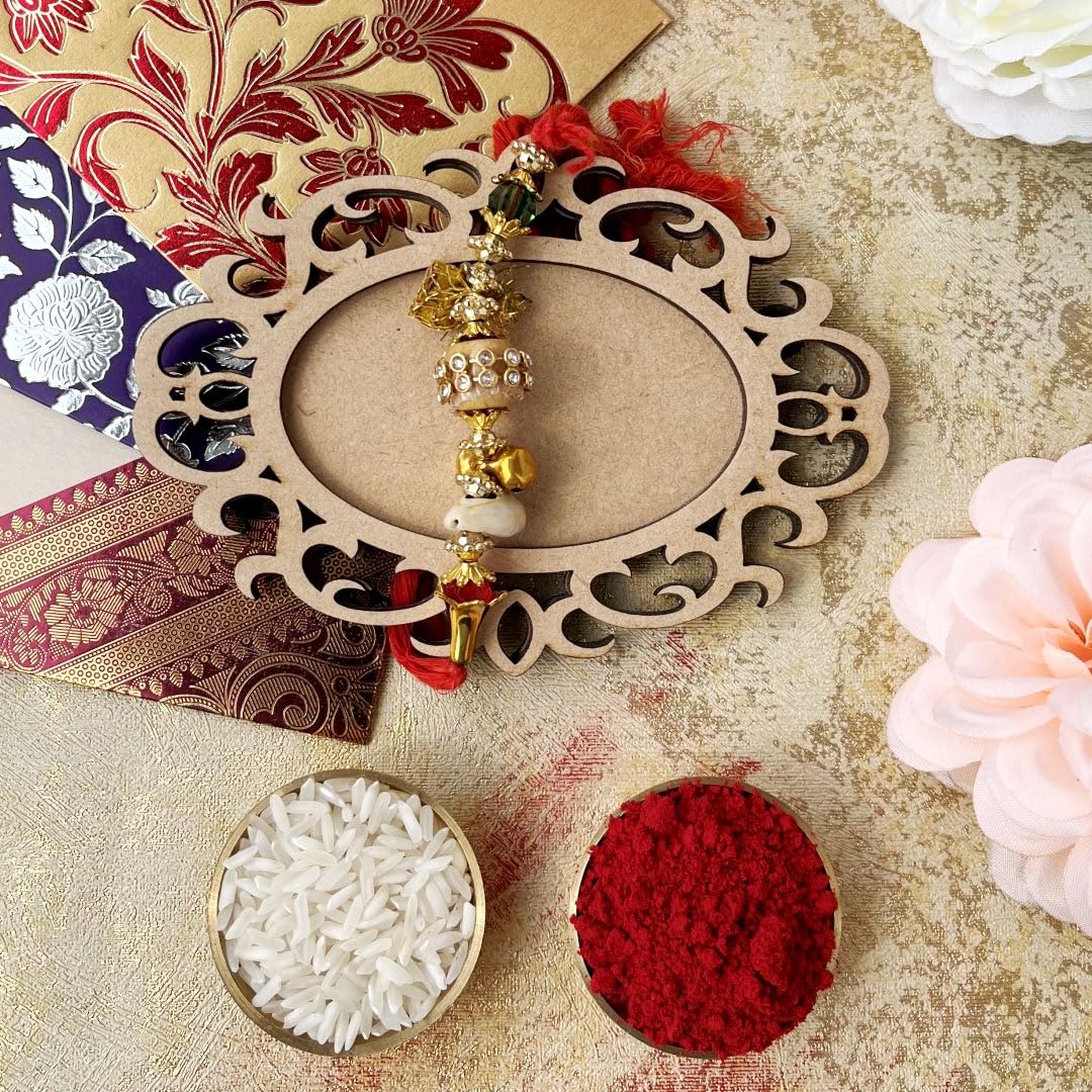 Pack of 2 Mini Platter Photo Magnet – 2-Layer Wooden MDF Gift for Rakshabandhan