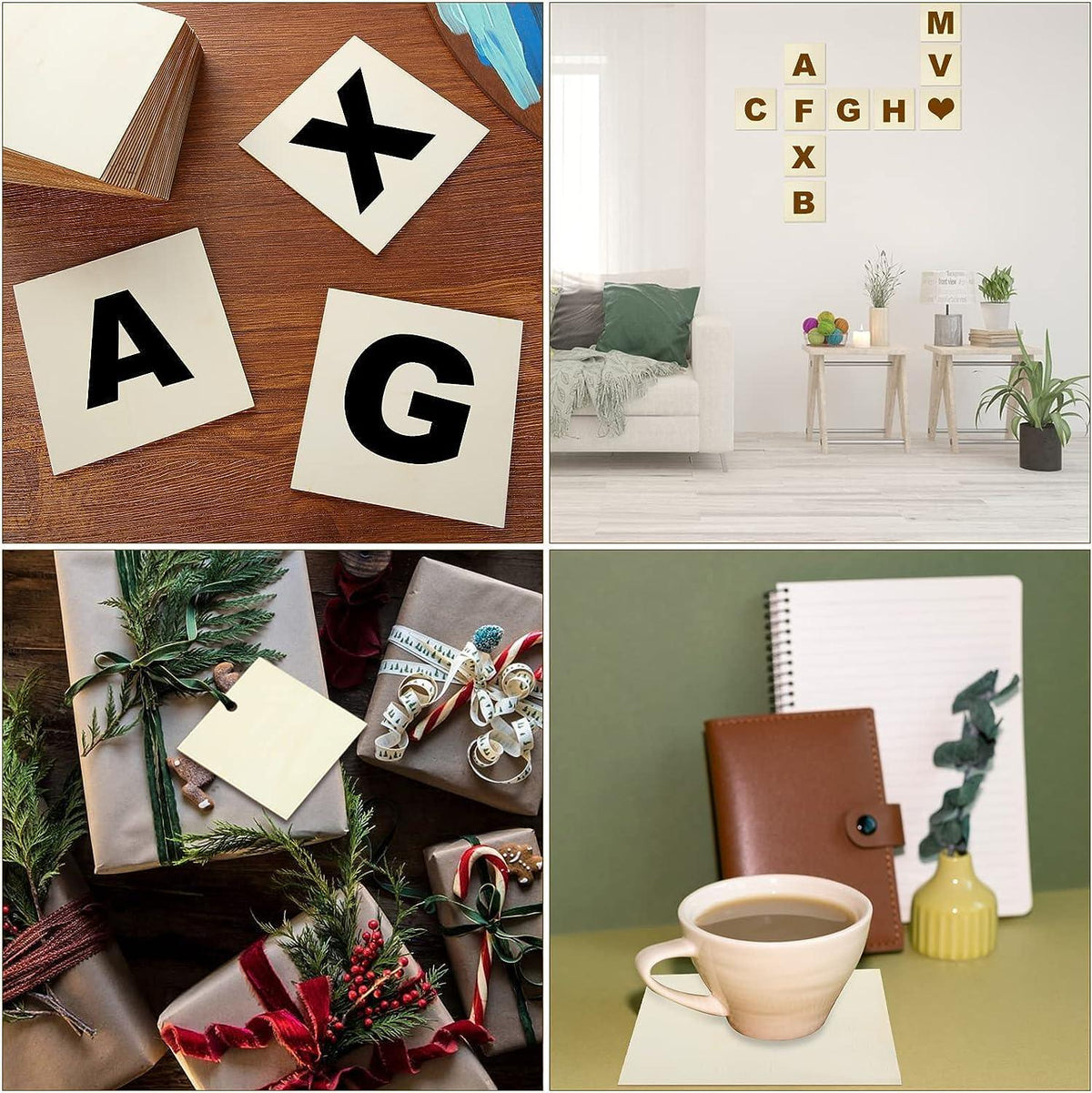 Haoser Square MDF Square MDF Board 1 inch -2.5 mm Thick Wood Squares for Crafts, Unfinished Wooden Square Cutouts,Coasters for Resin Art, Mandala Art, Pyrography, Painting - Haoser