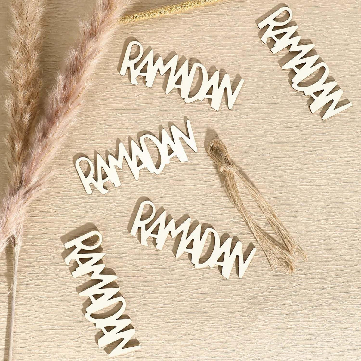 Haoser Set of 10 Eid Special Wooden Pendants, Islamic Festival Decorations, Crescent Moon and Star Design, Handcrafted Eid Mubarak Gifts, Wooden Eid Ornaments, Ramadan and Eid Home Decor - Haoser