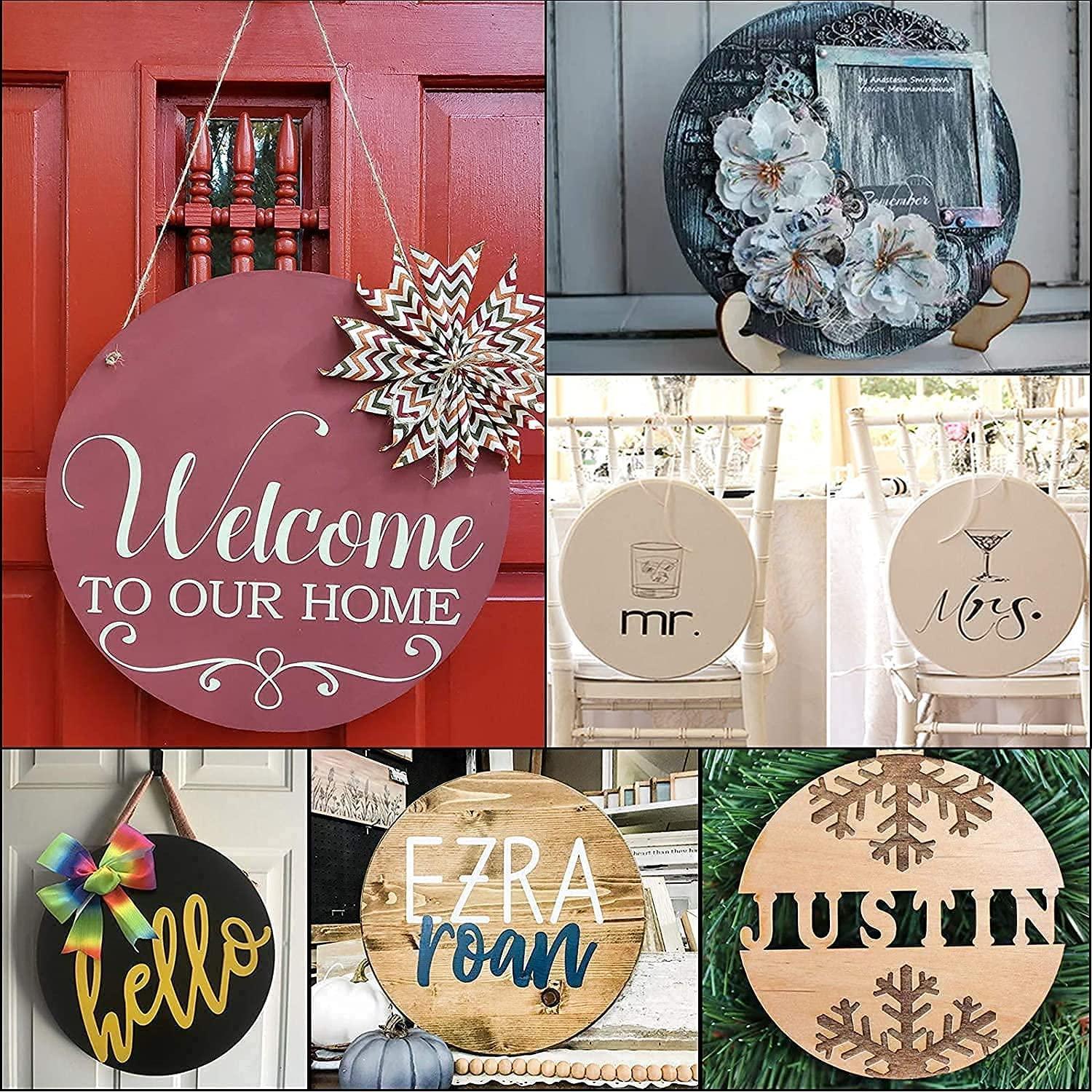 Haoser 6 Piece 6 x 6 Inch Round MDF Boards for Art and Craft, Wood Round MDF Sheets for Craft Work,Mandala Art, Pine MDF Boards for Art and Craft,MDF Cutouts for Wall Decoration, - Haoser