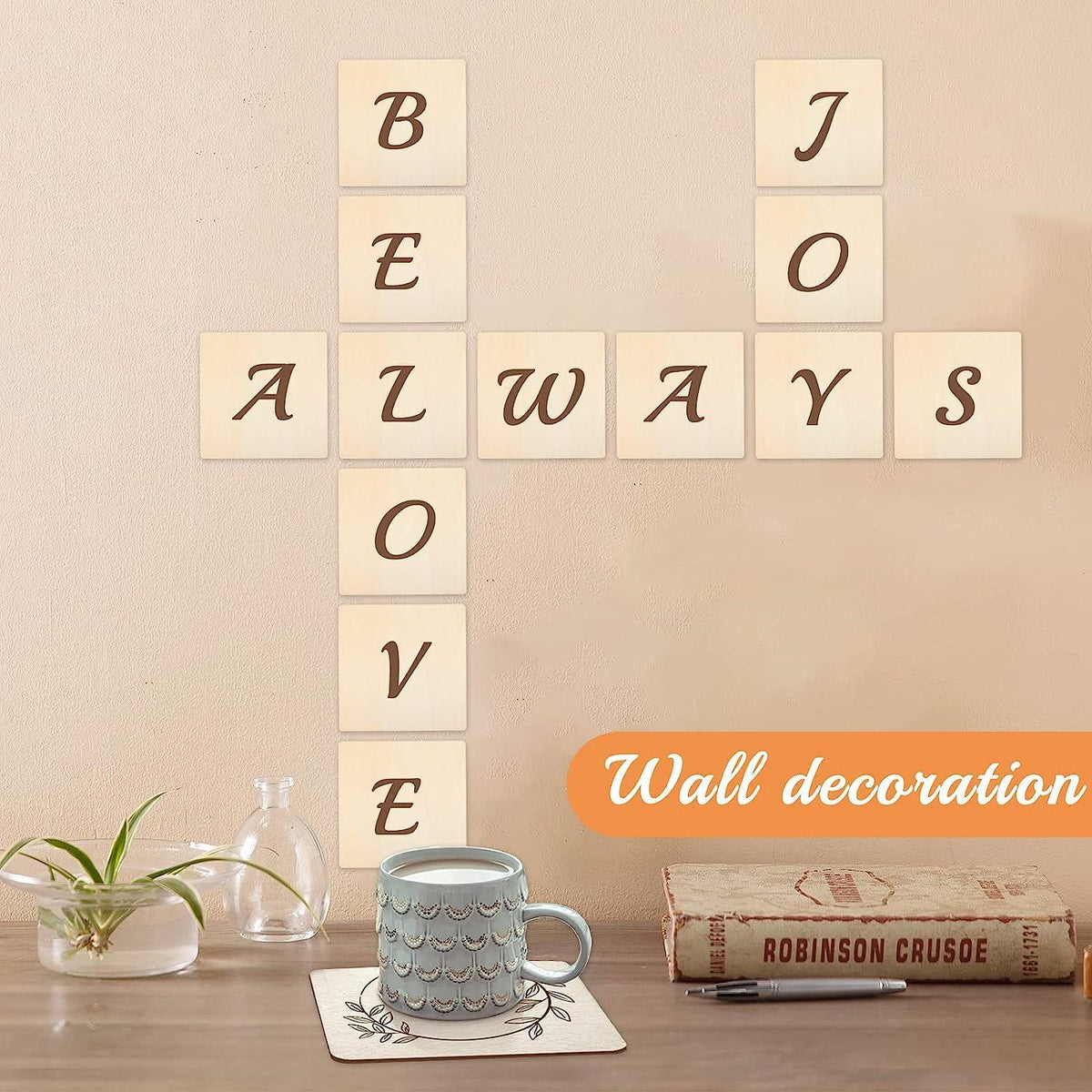Haoser 50Pcs Unfinished Wood Pieces 4x4 Inch Square Blank Wooden,Wooden Cutouts for Crafts,Squares Cutout Tiles Unfinished Wood Cup Coasters Natural Slices Wooden Square Cutouts for Ornaments. - Haoser