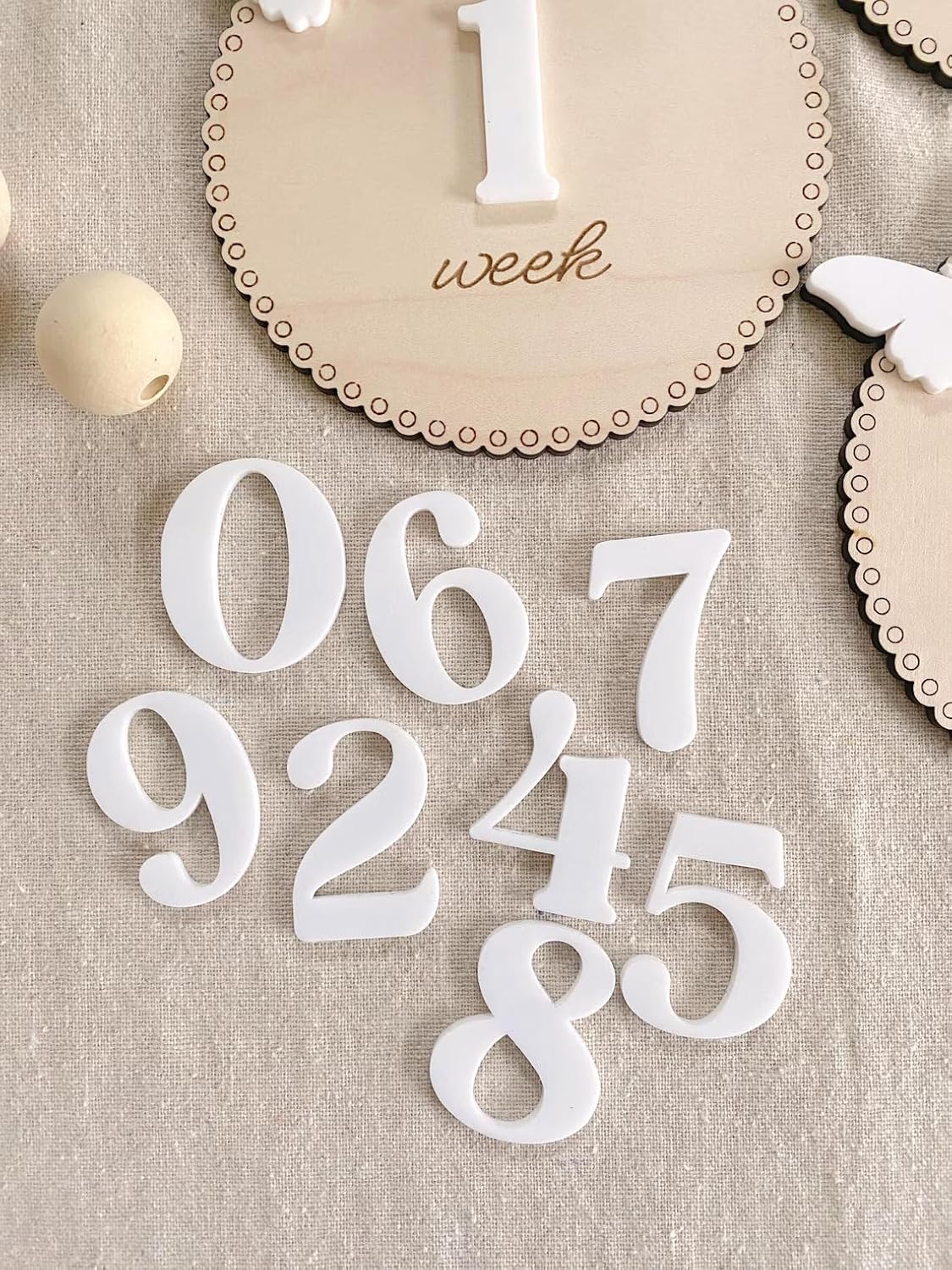 3D Wooden Baby Monthly Milestone Discs - Butterfly Design