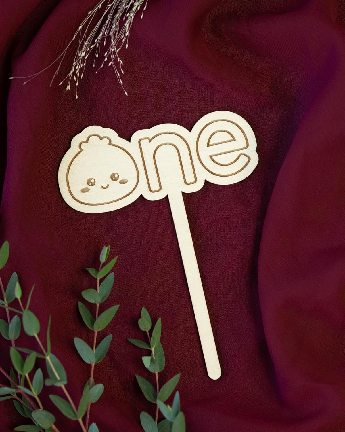 Wooden "One" Cake Topper | Engraved First Birthday Cake Decoration