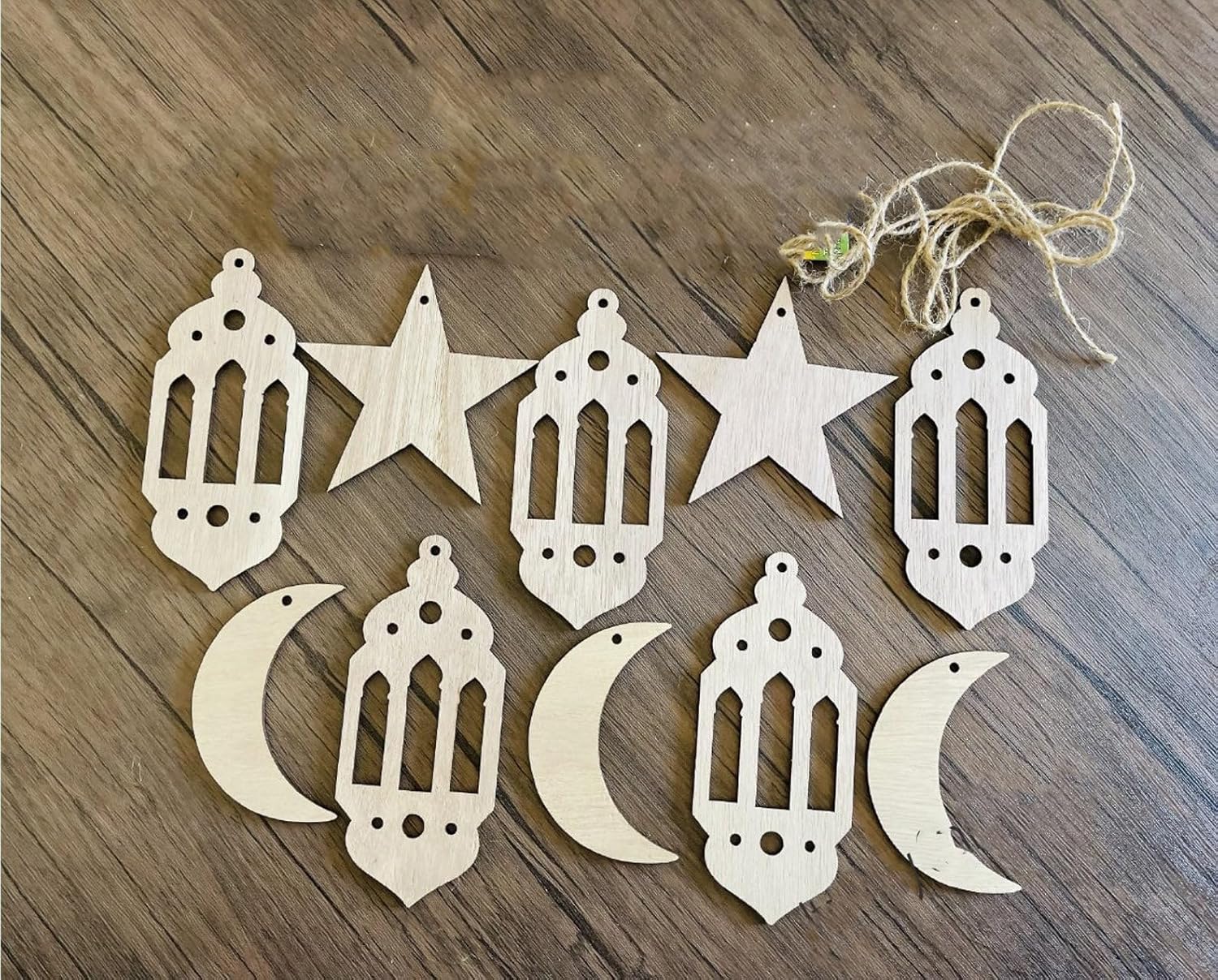 Wooden Ramadan Banner Paint Kit – | Moon Star Lantern Craft Set for Kids | Ramadan Mubarak Painting Wood Decor