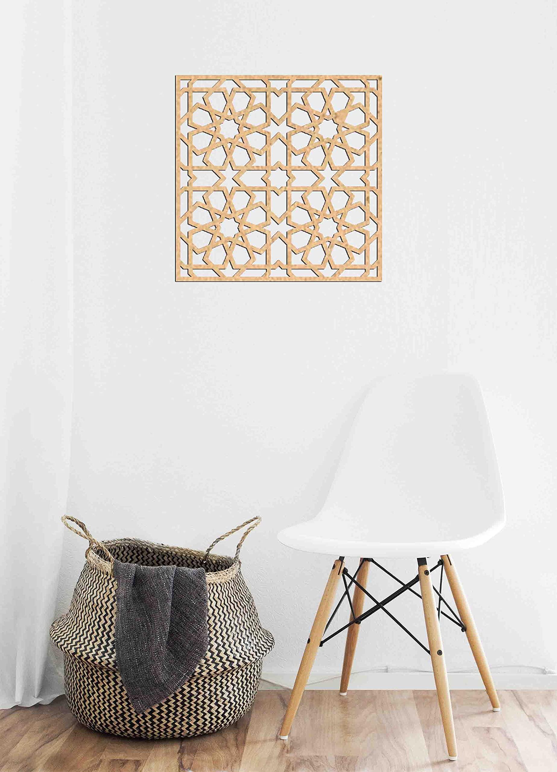 Haoser Birch Ply-3mm Wooden Panel for Room Divider/Partition, Wall Decor Pack of 1 Geometric Laser Cut Carved Panel  (Panle-3) - Haoser