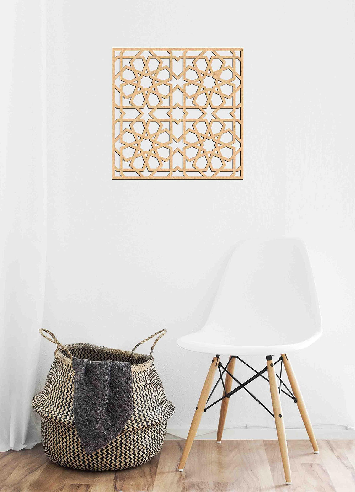 Haoser Birch Ply-3mm Wooden Panel for Room Divider/Partition, Wall Decor Pack of 1 Geometric Laser Cut Carved Panel  (Panle-3) - Haoser