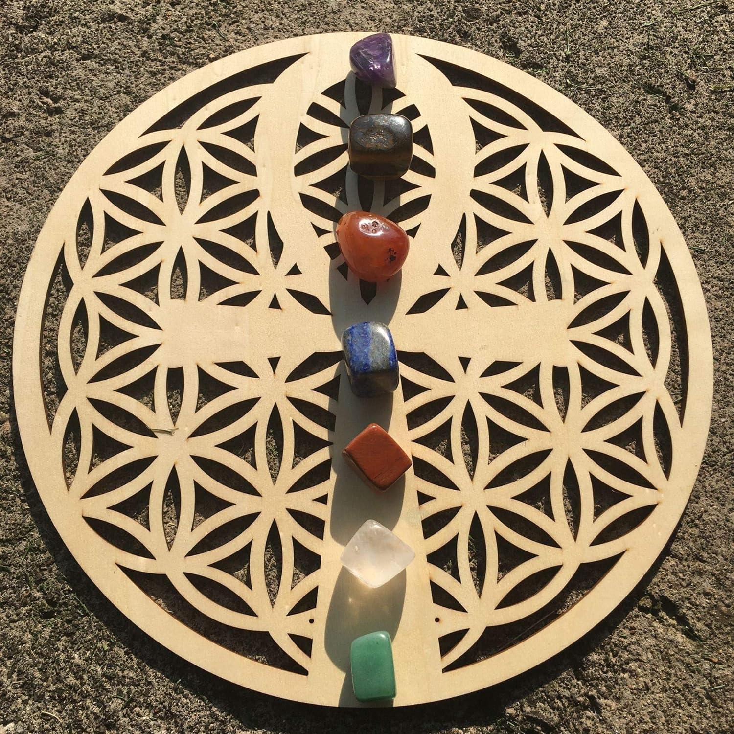Curious Button Unfinished Wooden Geometry Wall Art Hanging Wall Sculpture Meditation Centerpiece for Home, Living Room, Yoga Wall Art, Wall Decor, Modern Wooden Wall (30 cm) - Haoser