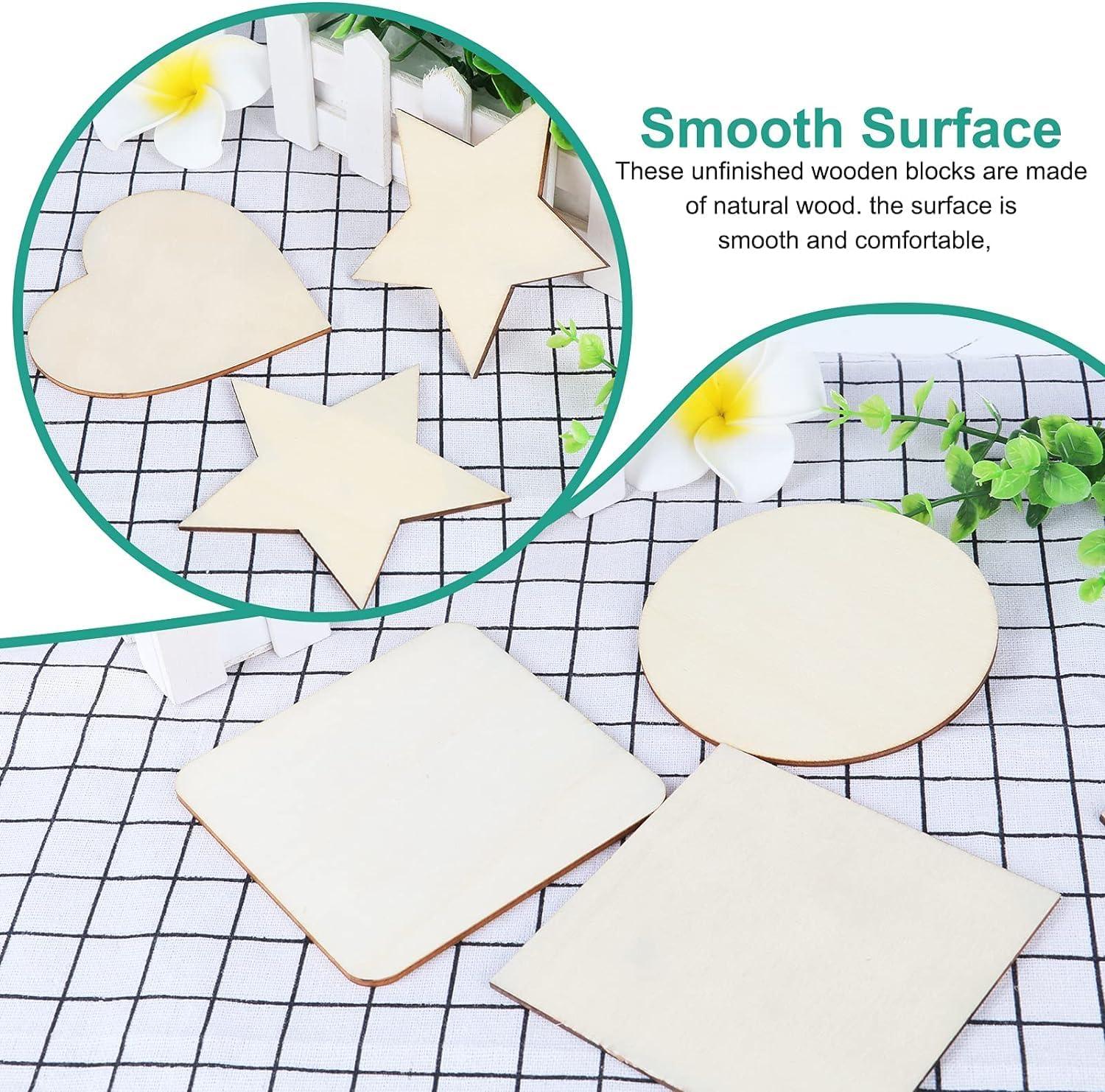 Haoser Pack of 20 Blank Wooden MDF Square Coaster for Craft Painting, DIY Square MDF Boards, MDF Cutouts for Art and Craft (4x4 Inch) - Haoser