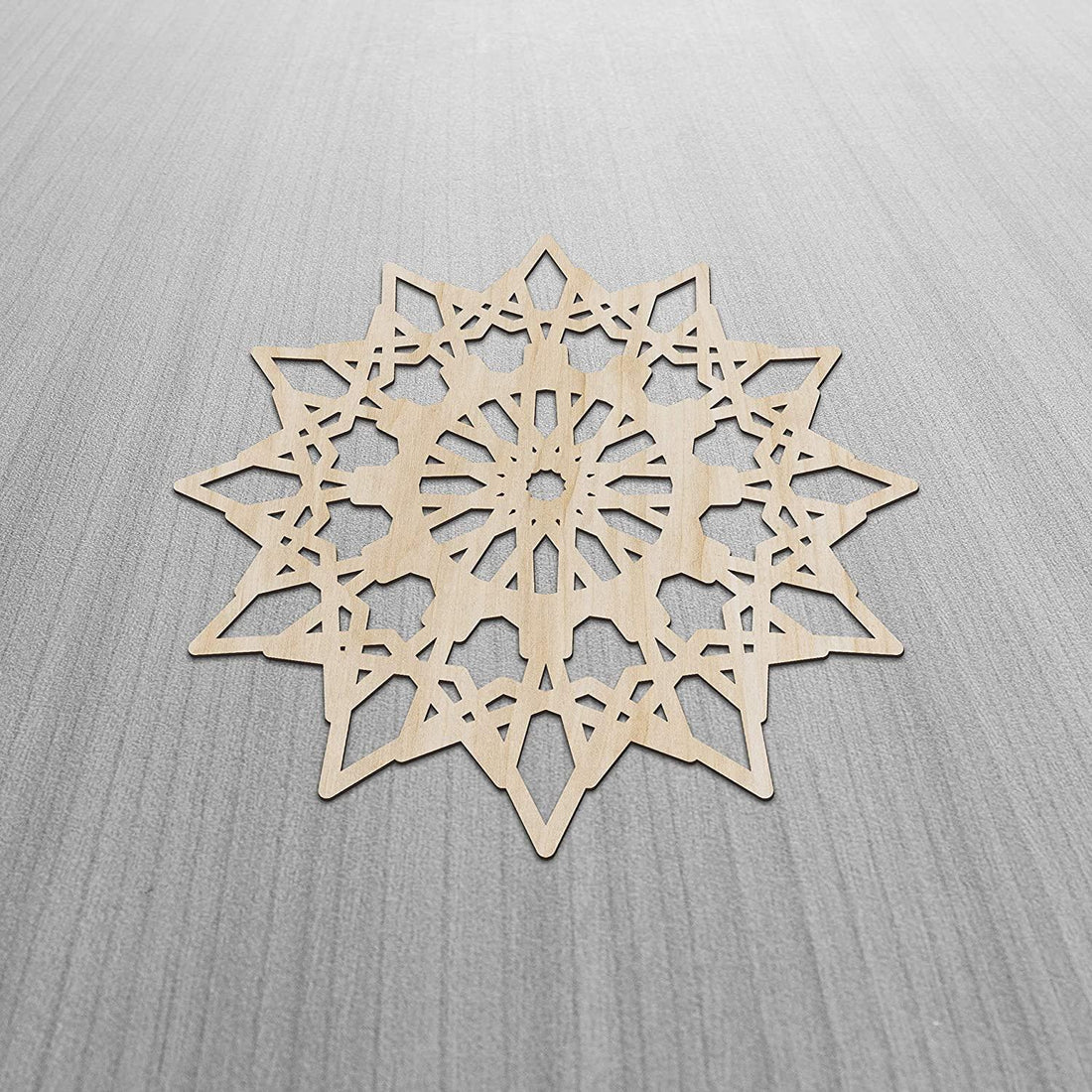 Haoser Mandala Wooden Wall Art, Whirl Look Lattice Abstarct Geometric, Birch Wood Plywood Rustic Wall Art Accent for Hallway Bedroom Living Room Cafes and Offices (Mandala Design-21_30CM) - Haoser