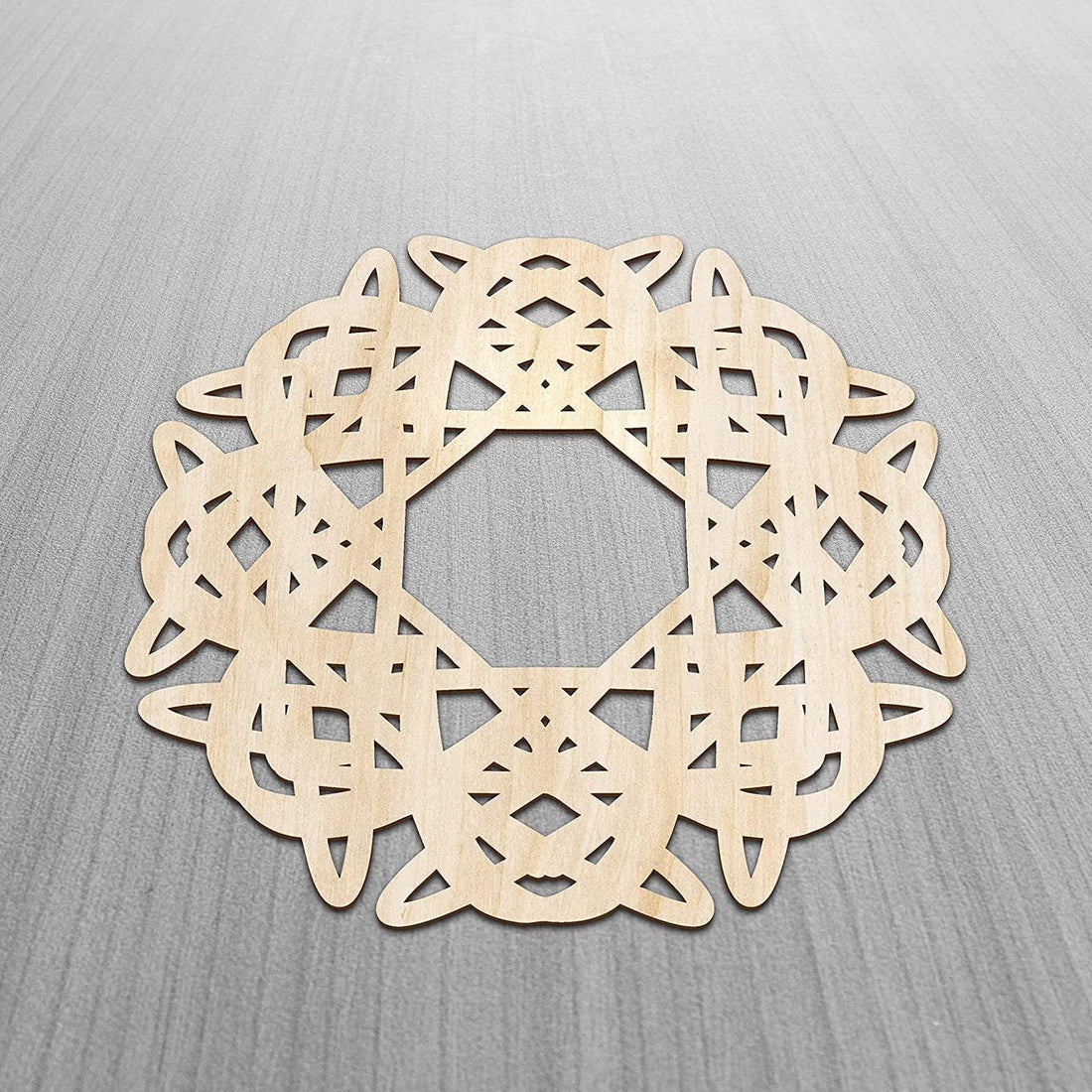 Haoser Mandala Wooden Wall Art, Traditional Star Ornament Polygonal Details, Birch Wood Plywood Rustic Wall Art Accent for Hallway Bedroom Living Room Cafes and Offices (Mandala Design-8_30CM) - Haoser