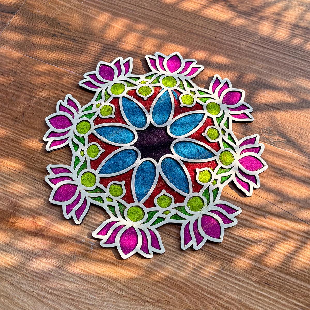 Wooden MDF Rangoli for Diwali Decoration | 12x12 Inch Pine MDF Rangoli Art | Reusable Craft Base for Mandala & Lippan Art Festive Decor Plate for Floor or Wall