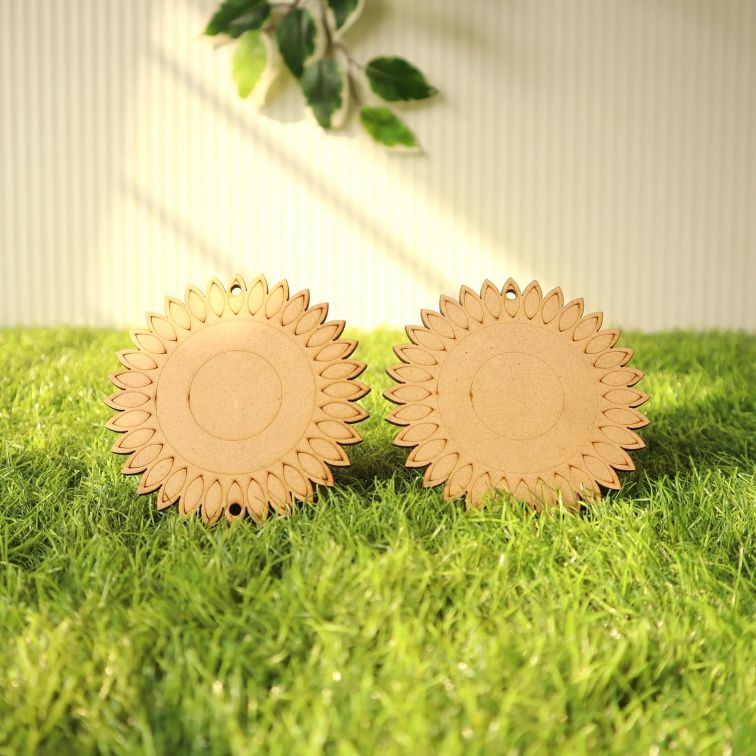 Pack of 2 Car Hanging Wooden MDF Ornaments Designs (3.5 Inch)