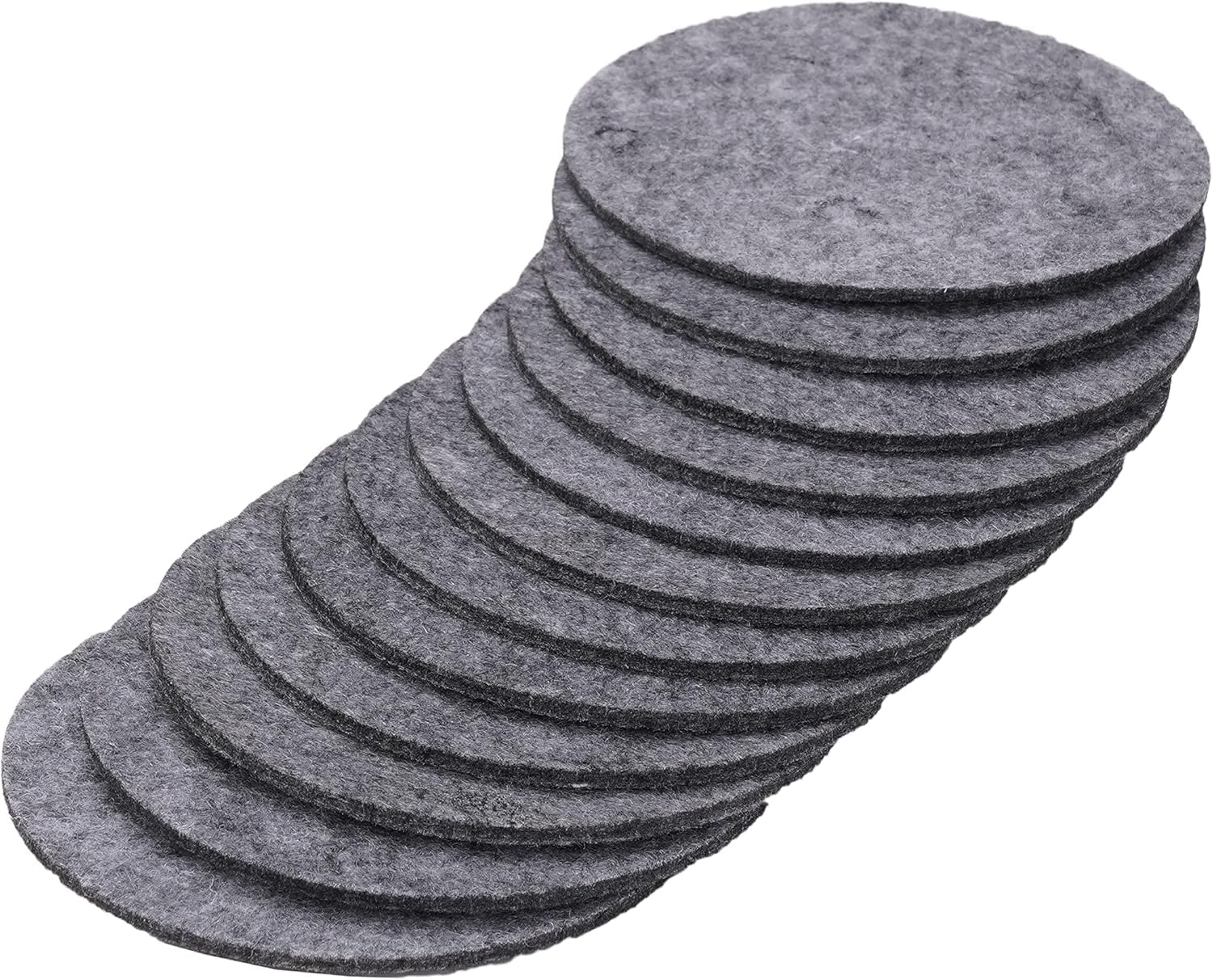Gray Felt Drink Coasters Round Absorbent Cup Mats for Table Protection