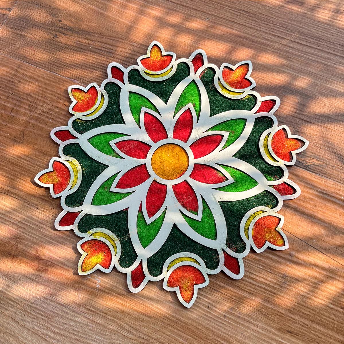 Wooden MDF Rangoli for Diwali Decoration | 12x12 Inch Pine MDF Rangoli Art | Reusable Craft Base for Mandala & Lippan Art Festive Decor Plate for Floor or Wall