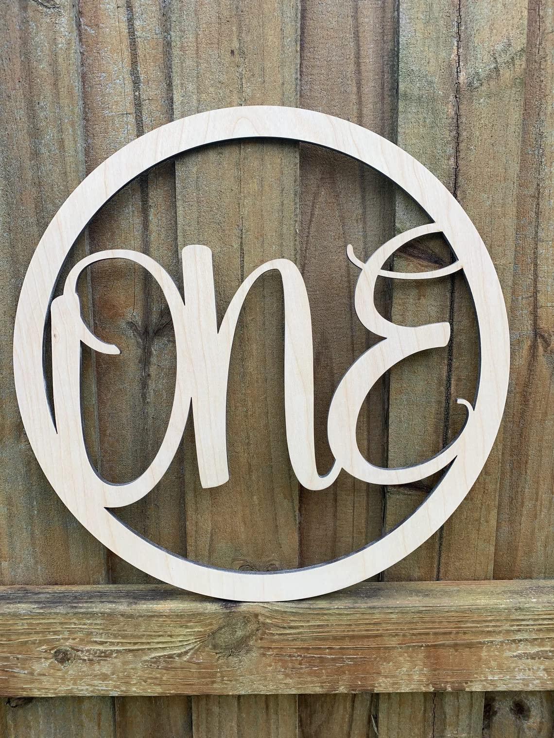 Haoser Set of 1 First Birthday Photoshoot Props,Baby Photoshoot Props,1st Birthday One Sign One Banner Photo Prop for Baby Shower Party Decorations (12 INCH) - Haoser