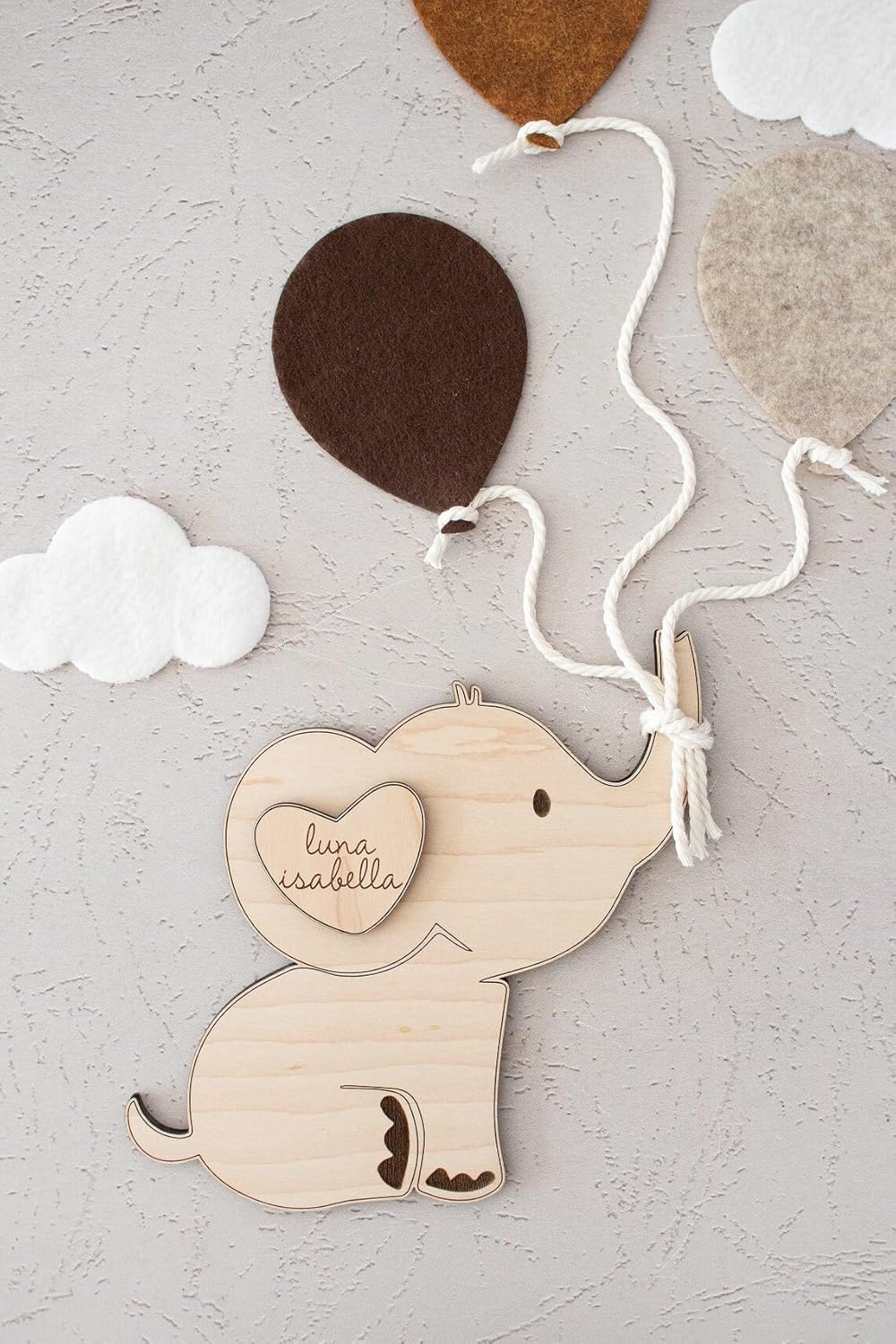 Set 1 Wooden Elephant Monthly Milestone Markers – Baby Photo Prop