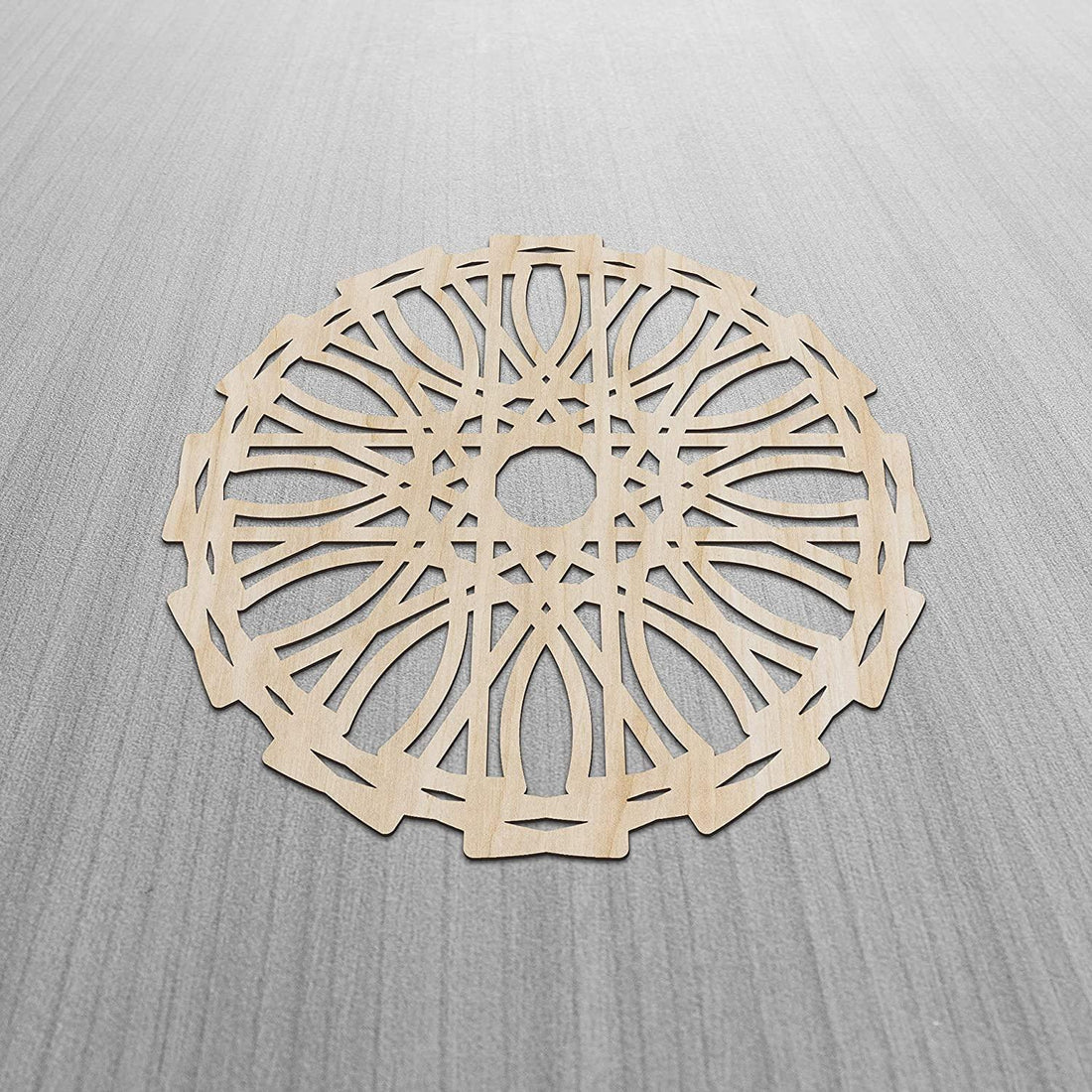 Haoser Mandala Wooden Wall Art, Whirl Look Lattice Abstarct Geometric, Birch Wood Plywood Rustic Wall Art Accent for Hallway Bedroom Living Room Cafes and Offices (Mandala Design-25_30CM) - Haoser
