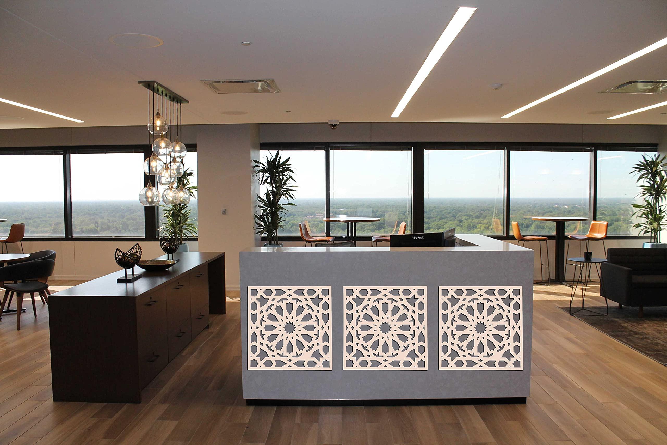 Haoser Home Décor Geometic Laser Cut Carved Panel for Living Room, Windows, Room Partition (Square Panel-7) - Haoser