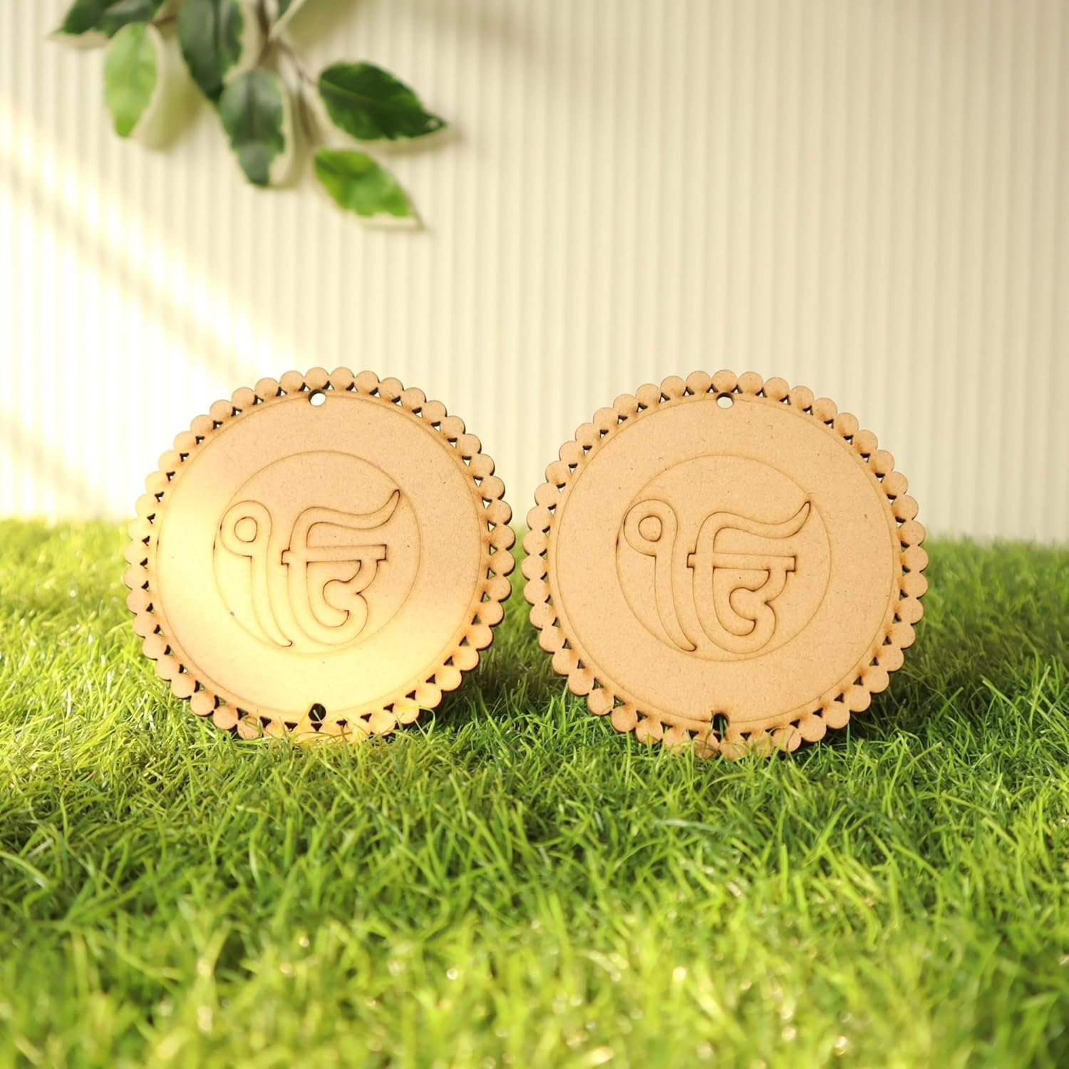 Pack of 2 Car Hanging Wooden MDF Ornaments Designs (3.5 Inch)