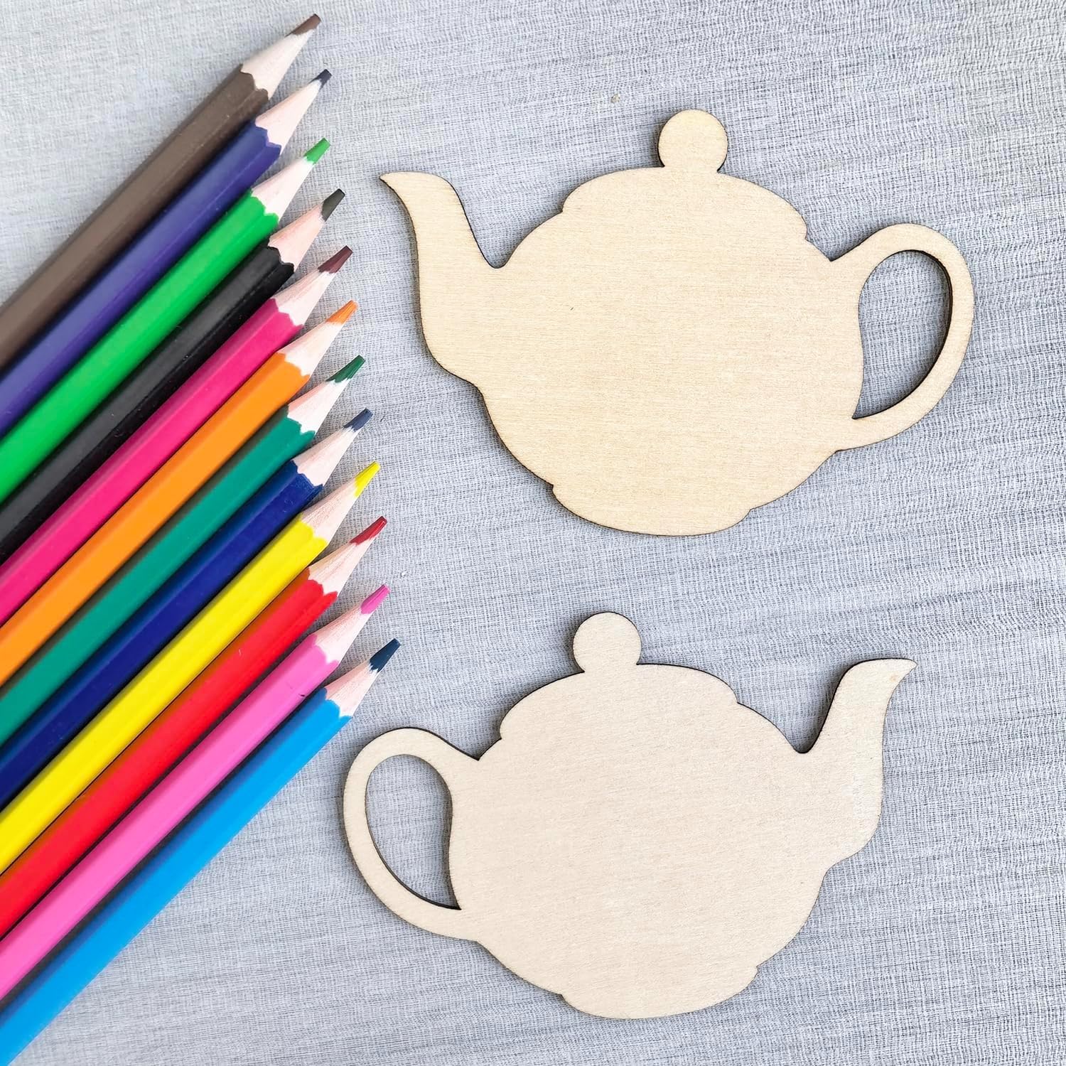 30 Pcs Wooden Teapot Cutouts for DIY Craft | Unfinished Teapot Shape Wooden Hanging Ornaments