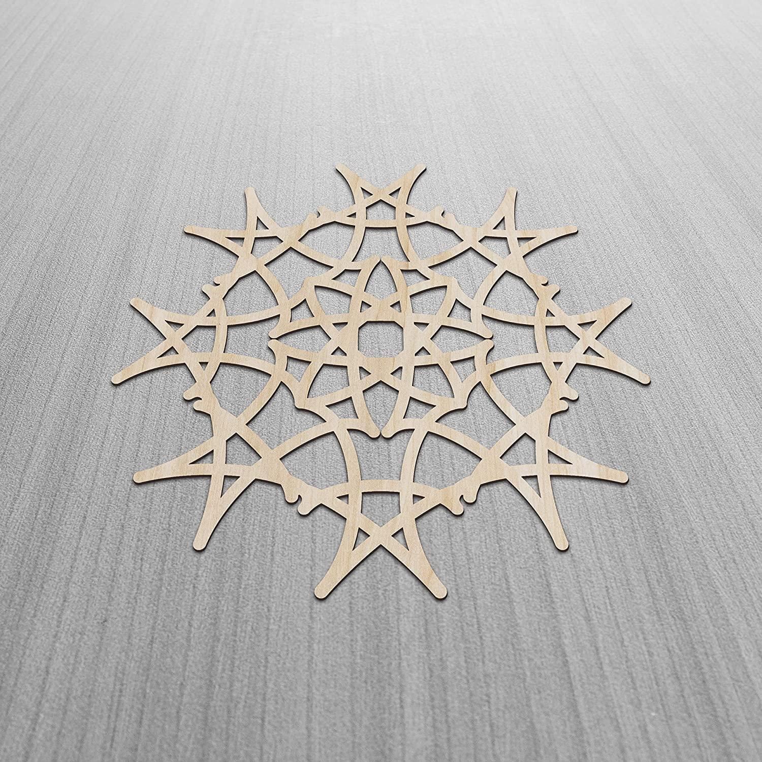 Haoser Mandala Wooden Wall Art, Whirl Look Lattice Abstarct Geometric, Birch Wood Plywood Rustic Wall Art Accent for Hallway Bedroom Living Room Cafes and Offices (Mandala Design-22_30CM) - Haoser