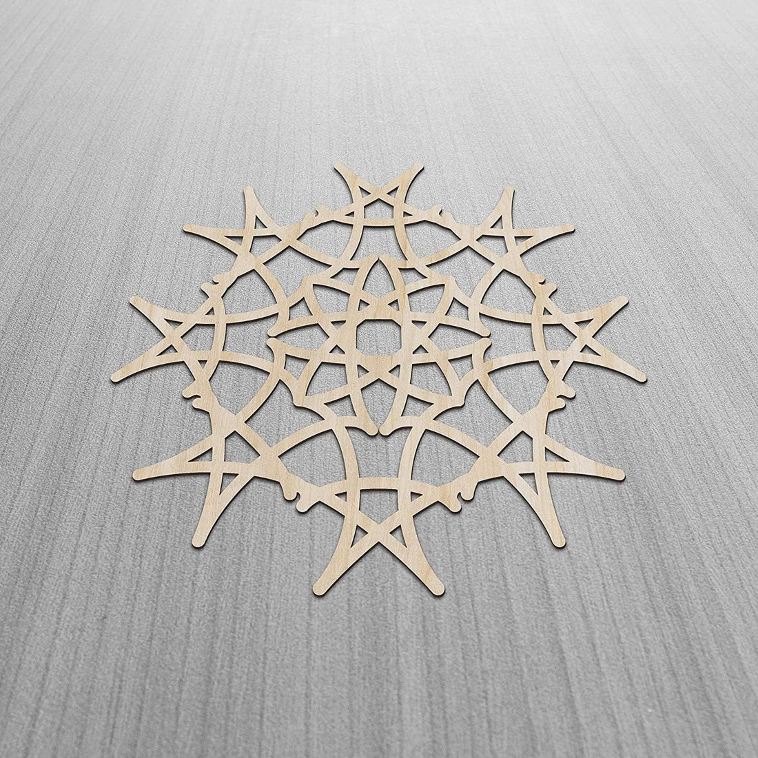 Haoser Mandala Wooden Wall Art, Whirl Look Lattice Abstarct Geometric, Birch Wood Plywood Rustic Wall Art Accent for Hallway Bedroom Living Room Cafes and Offices (Mandala Design-22_30CM) - Haoser