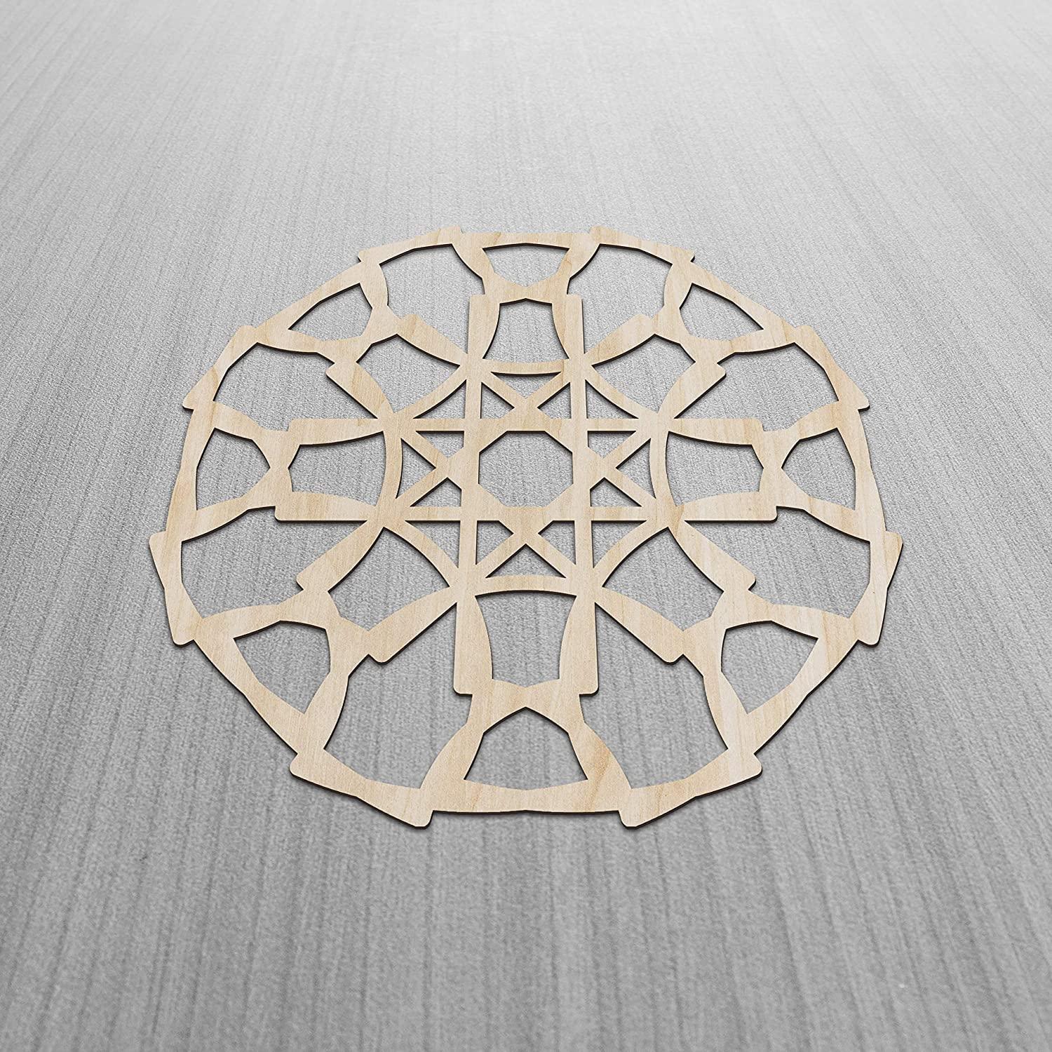 Haoser Mandala Wooden Wall Art, Whirl Look Lattice Abstarct Geometric, Birch Wood Plywood Rustic Wall Art Accent for Hallway Bedroom Living Room Cafes and Offices (Mandala Design-28_30CM) - Haoser