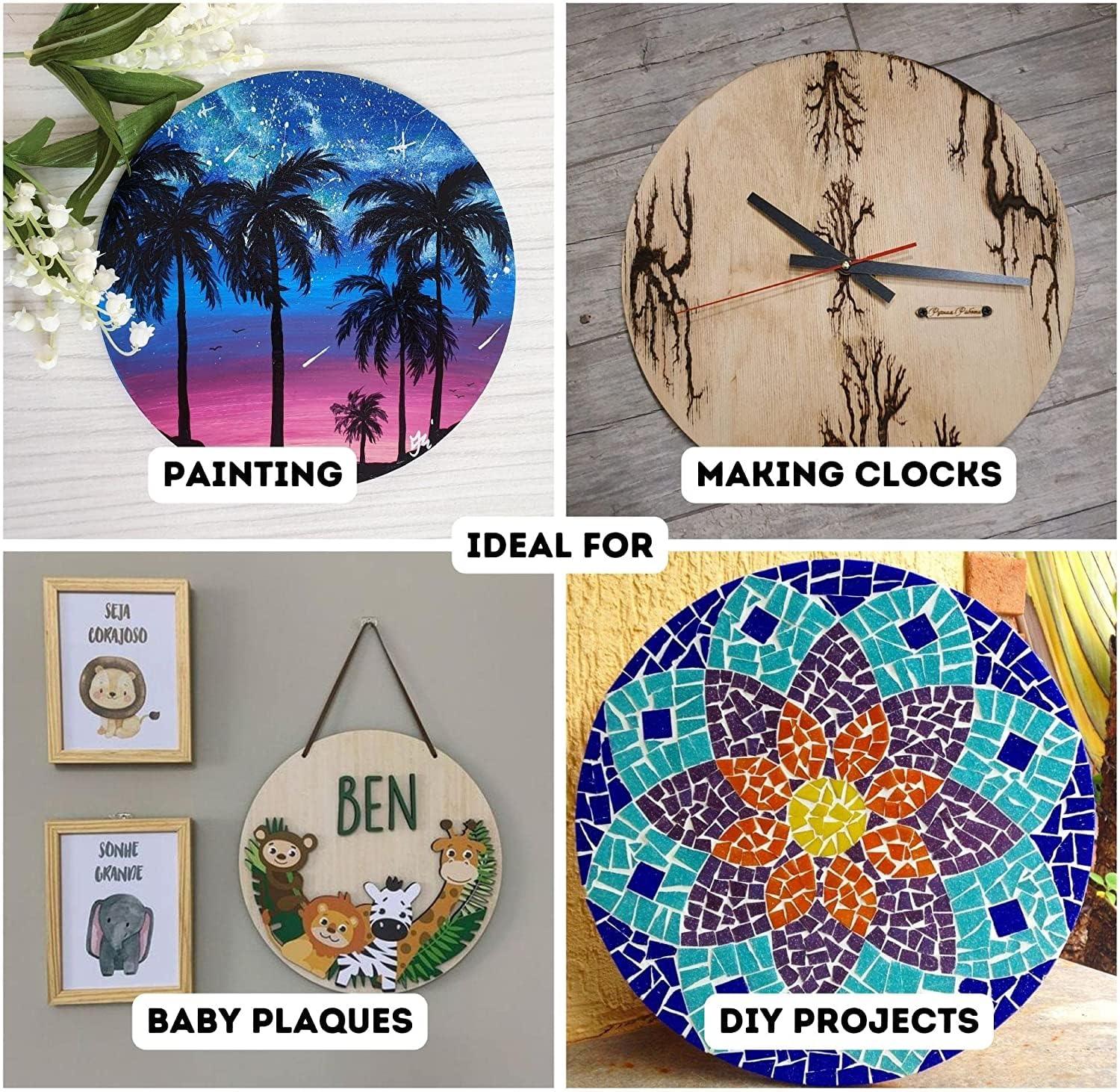 Haoser Circle MDF Pine Wood 1 inch -2.5 mm Thick Wood Circles for Crafts, Unfinished Wooden Circle Cutouts, Circle Wood Slices Board for Resin Art, Mandala Art, Pyrography, Painting - Haoser