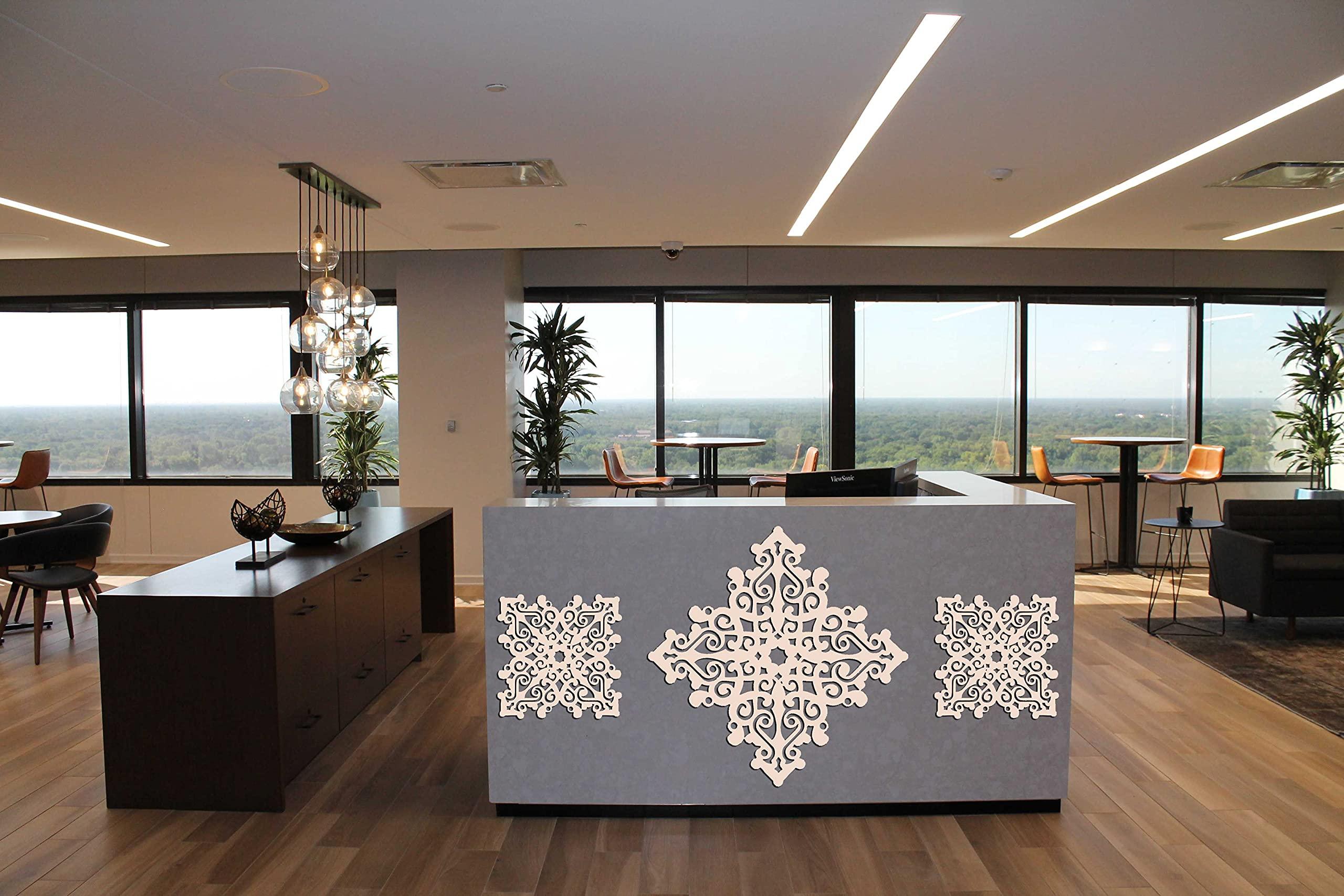 Haoser Home Décor Geometic Laser Cut Carved Panel for Living Room, Windows, Room Partition (Square Panel-12) - Haoser