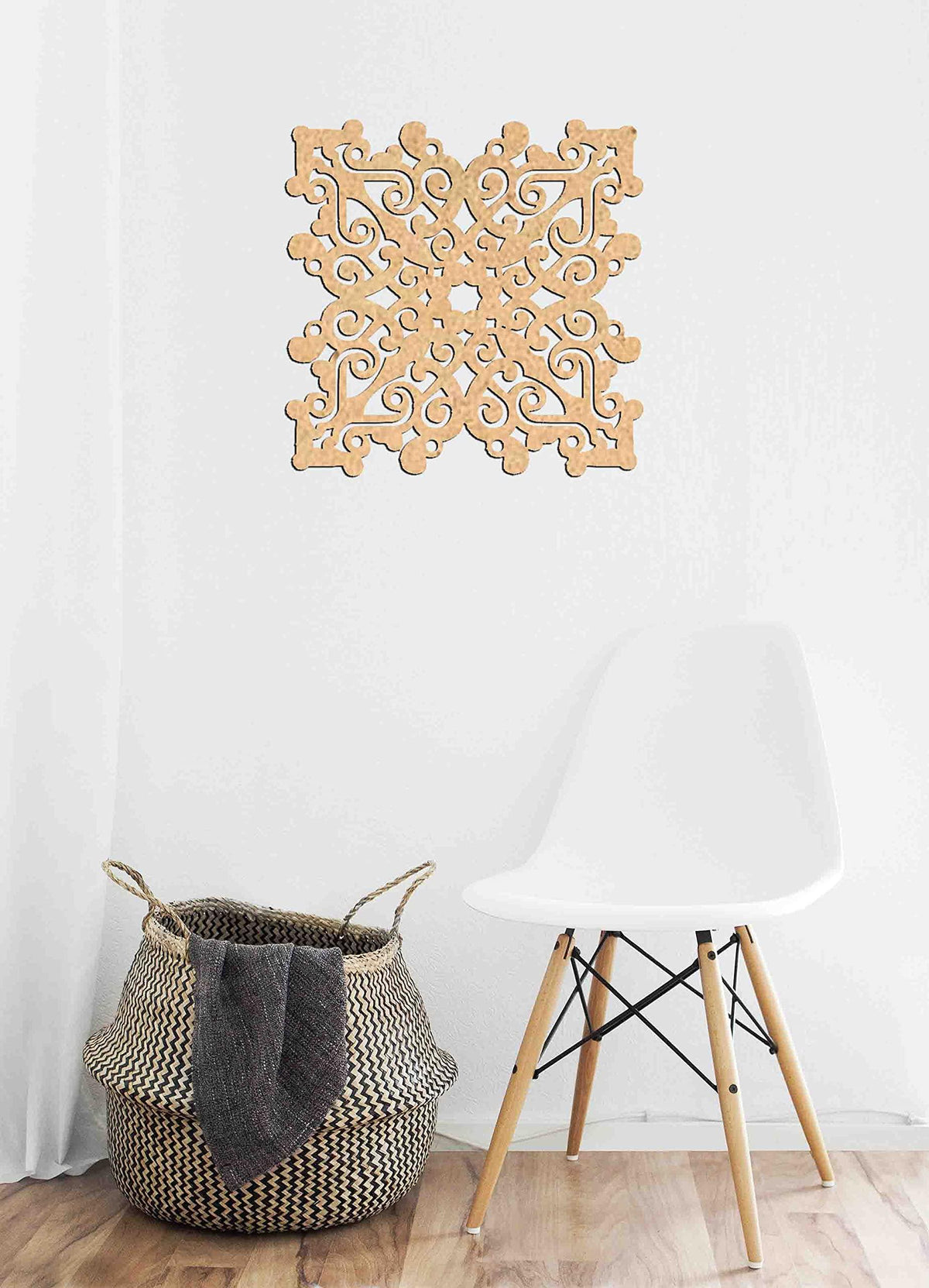 Haoser Birch Ply-3mm Wooden Panel for Room Divider/Partition, Wall Decor Pack of 1 Geometric Laser Cut Carved Panel  (Panle-12) - Haoser