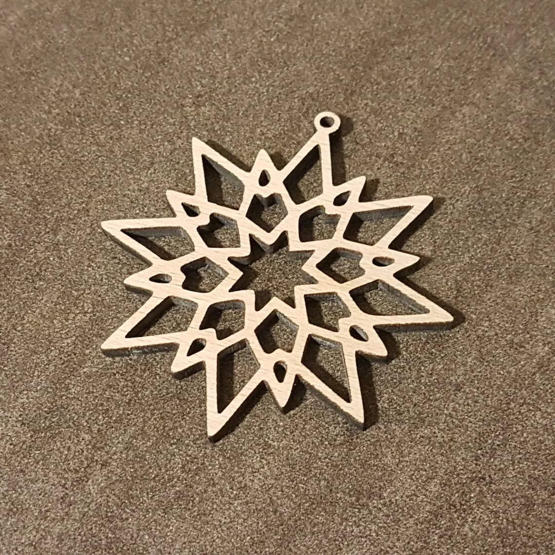 Haoser Wooden Christmas Ornament Cutout for Christmas Decoration Hanger Pack of 15 - Haoser