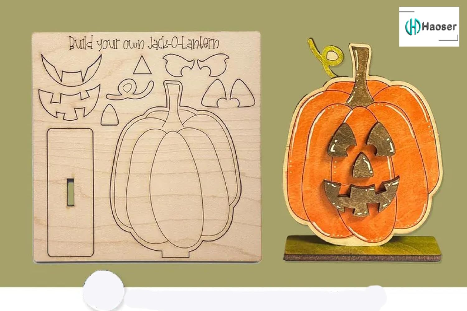 3 Sheets Wooden Pumpkin Shape – Unfinished Pine MDF Wood Cutouts