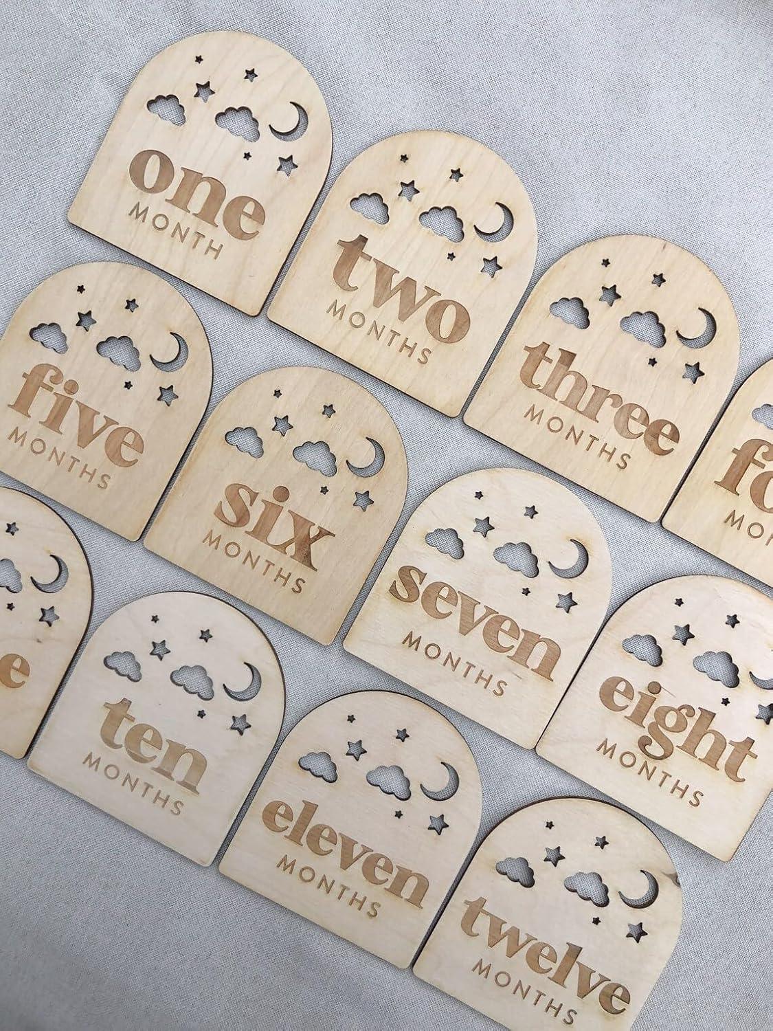 Haoser Monthly Baby Milestones Moon, Stars and Clouds